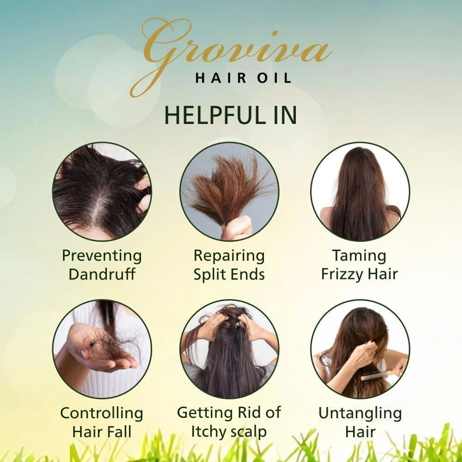 Image of groviva Hair Oil| Complete Hair Solution | Helps to Control Hair Fall|100 ml (Pack of 4) Hair Oil (400 ml)