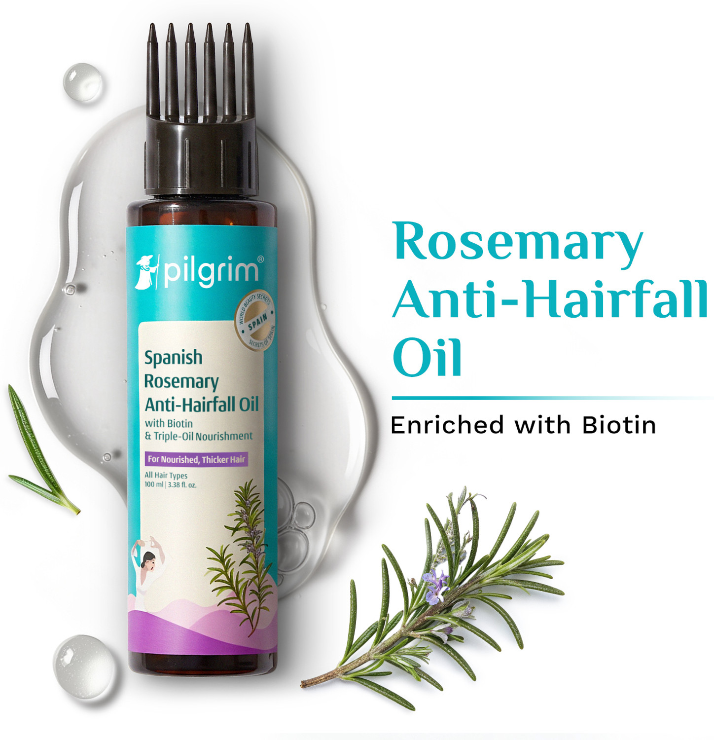Pilgrim Spanish Rosemary & Biotin Hair Oil - Image 6