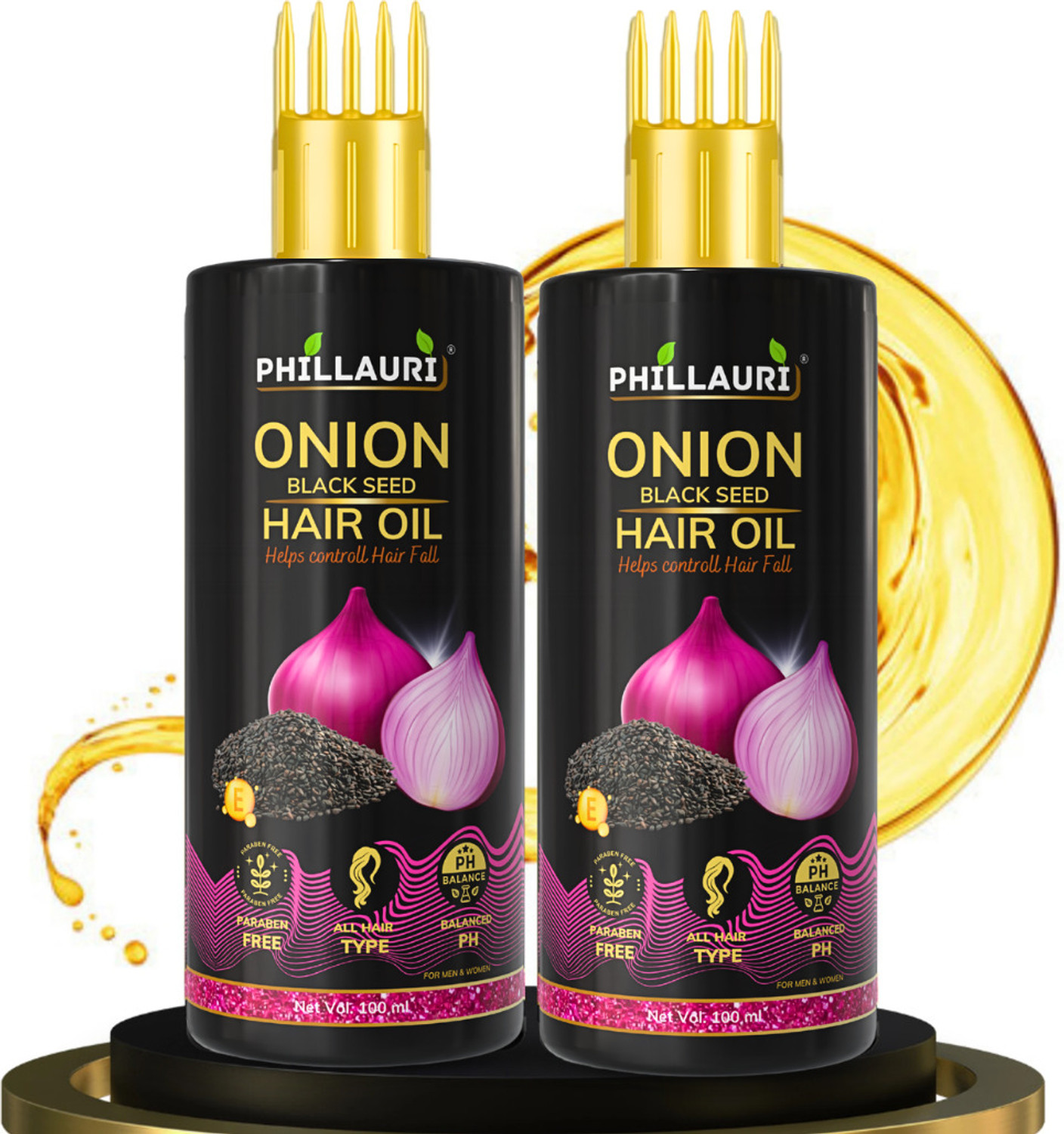 Phillauri Black Seed Onion Hair Oil for Hair Regrowth - Image 1