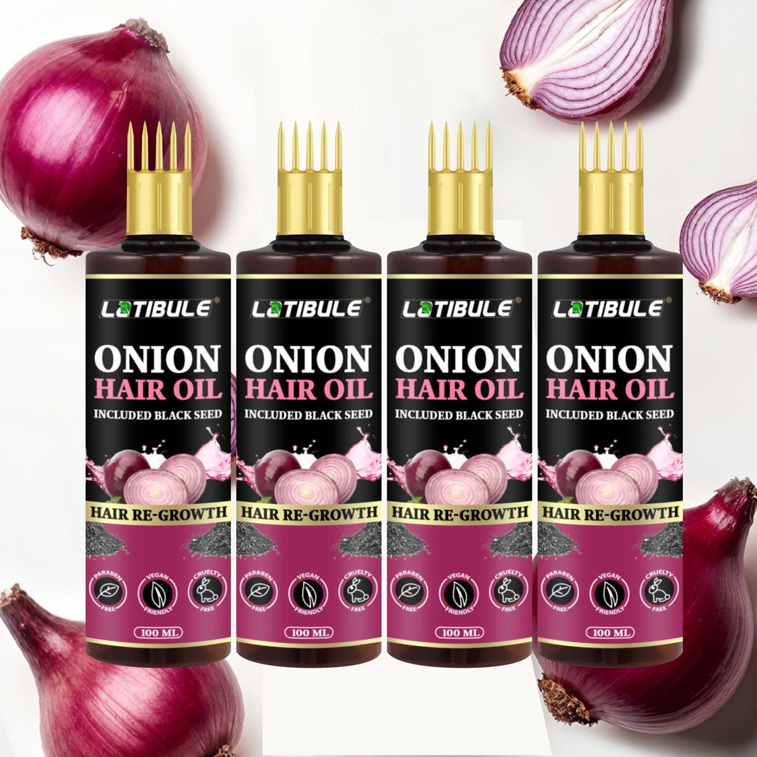 Latibule Red Onion Shampoo with Caffeine Curry Leaf and Indian Alkanet Root...