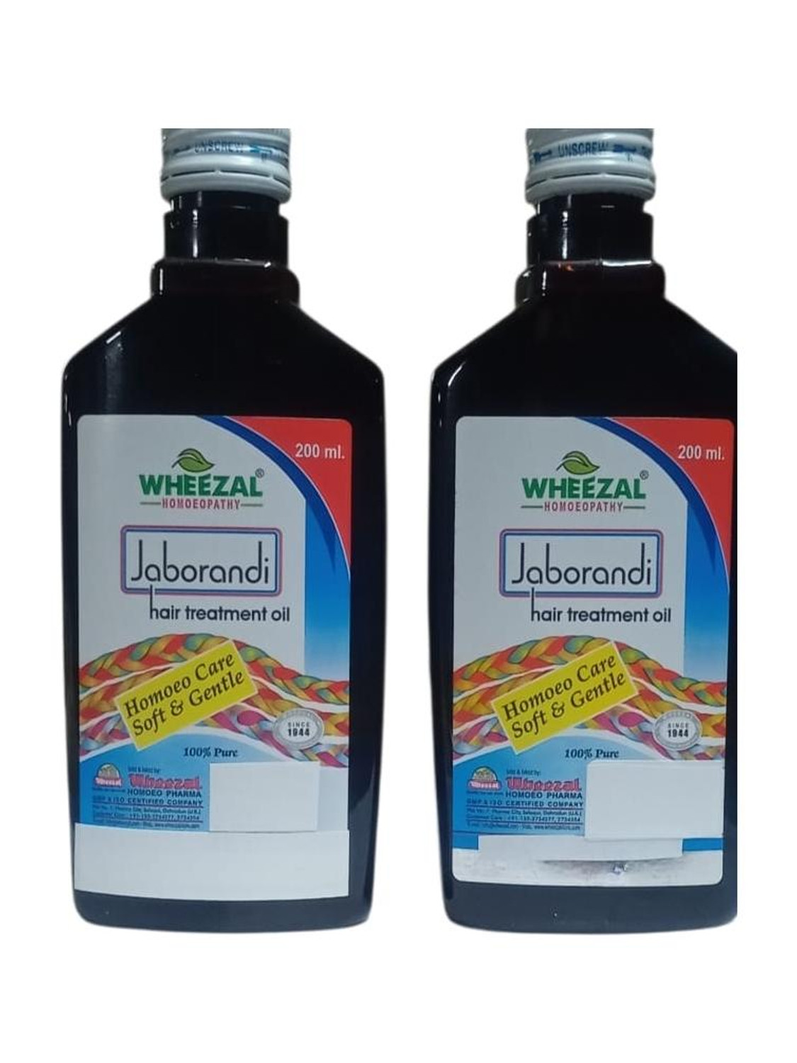 Image of WHEEZAL JABORANDI HAIR TREATMENT-ANTI HAIR FALL 200 ML-PACK OF 3 Hair Oil (600 ml)