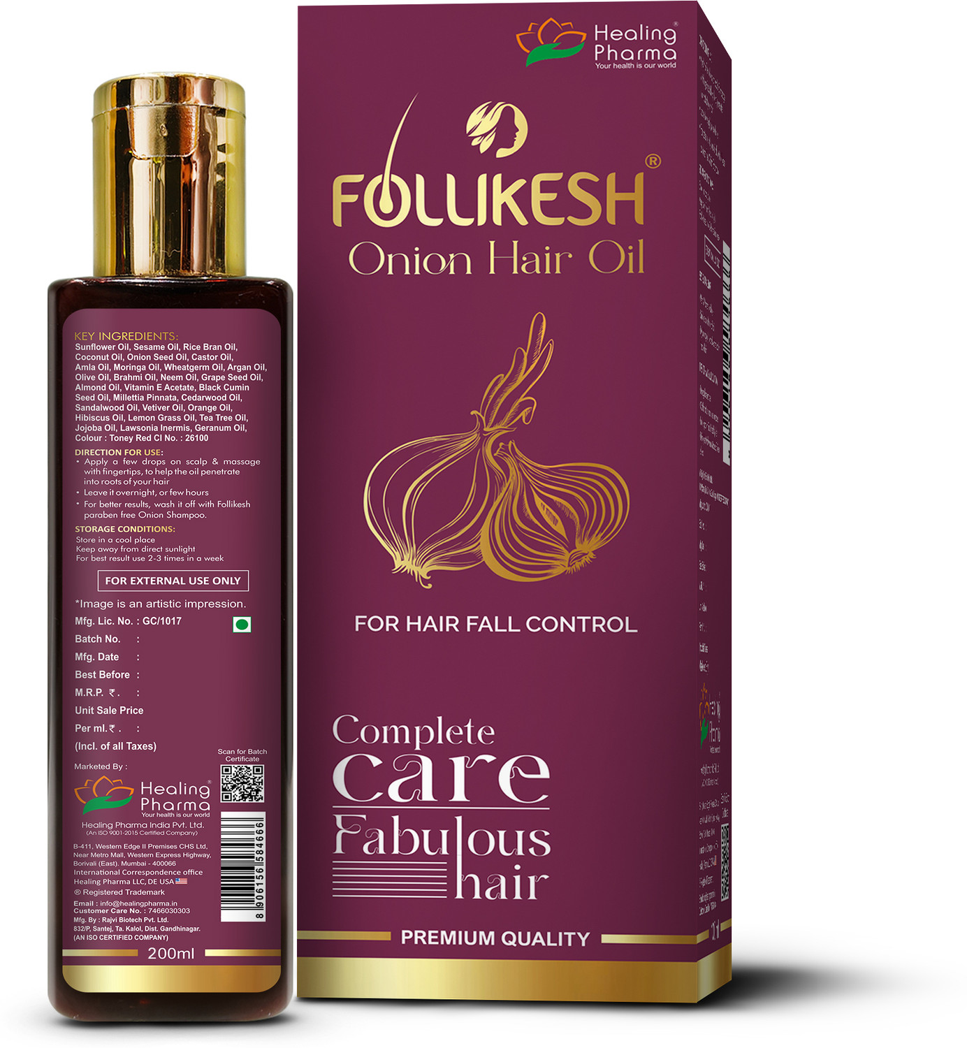 Image of groviva Complete Hair Solution | Helps to Control Hair Fall|100 ml (Pack of 2) Hair Oil (200 ml)