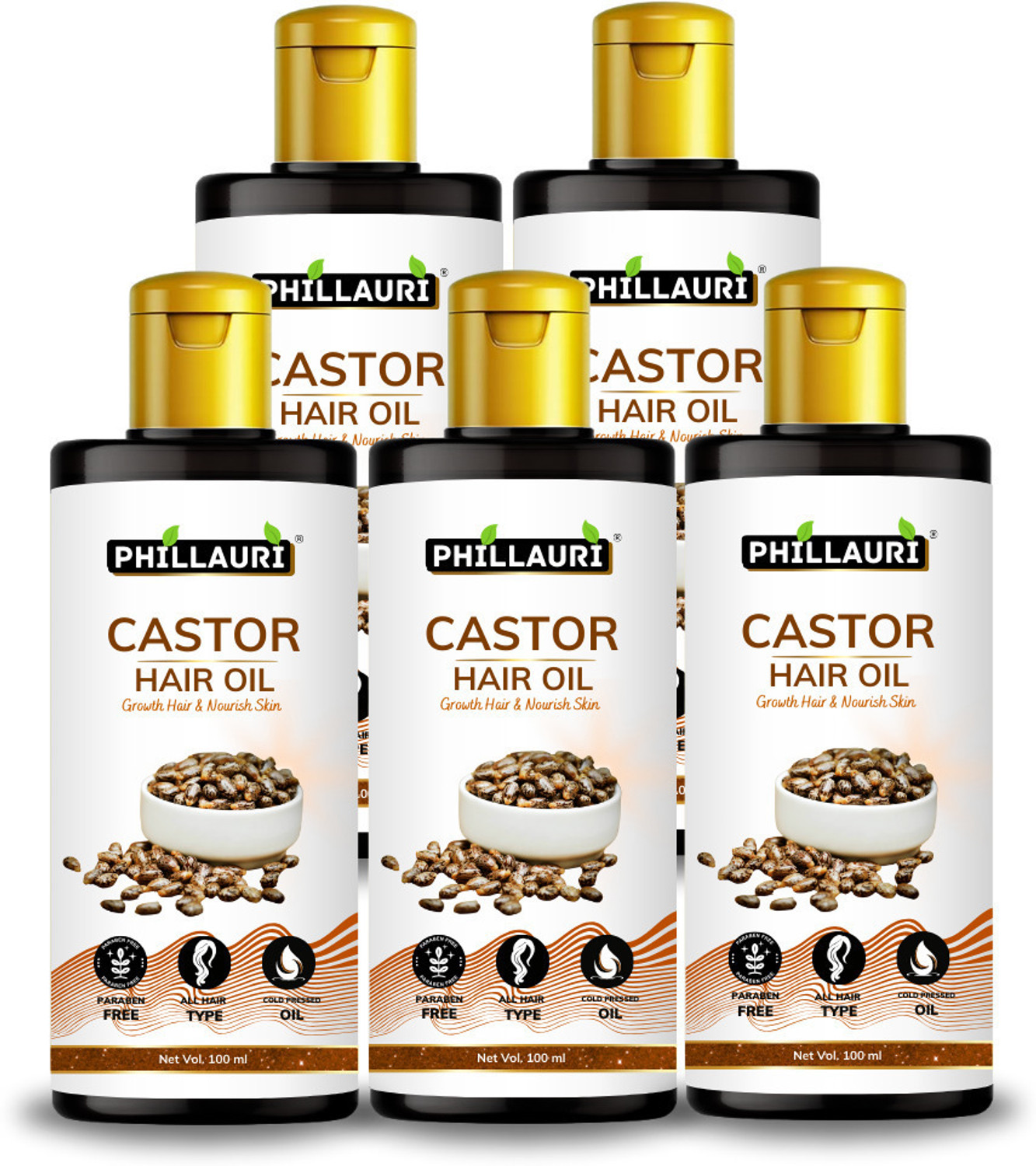 Image of Phillauri Castor Oil Cold Pressed To Support Hair Growth Hair Oil (500 ml)
