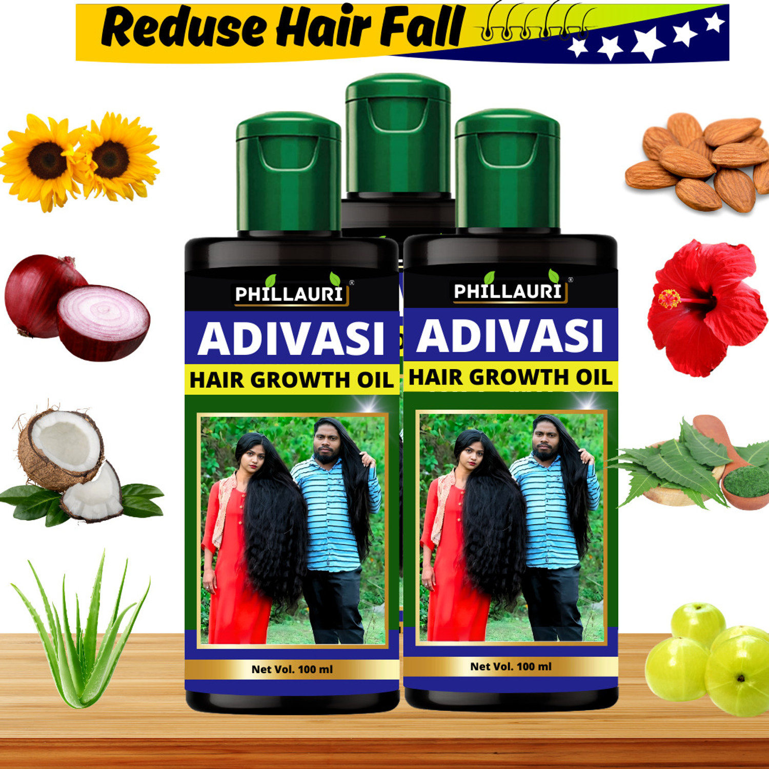 Image of groviva Complete Hair Solution | Helps to Control Hair Fall|100 ml (Pack of 2) Hair Oil (200 ml)