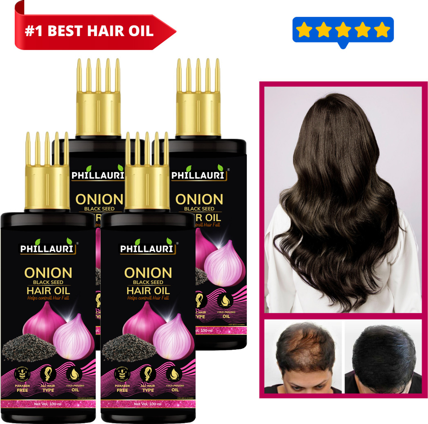 Image of N2B Onion Black Seed Hair Oil - Hair Oil (40 ml)