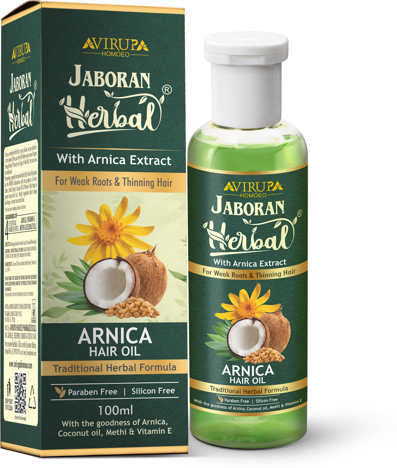 JABORAN HERBAL HERBLA ARNICA HAIR OIL for Hair Regrowth and Hair Fall Control Hair Oil (400 ml) - Image 1