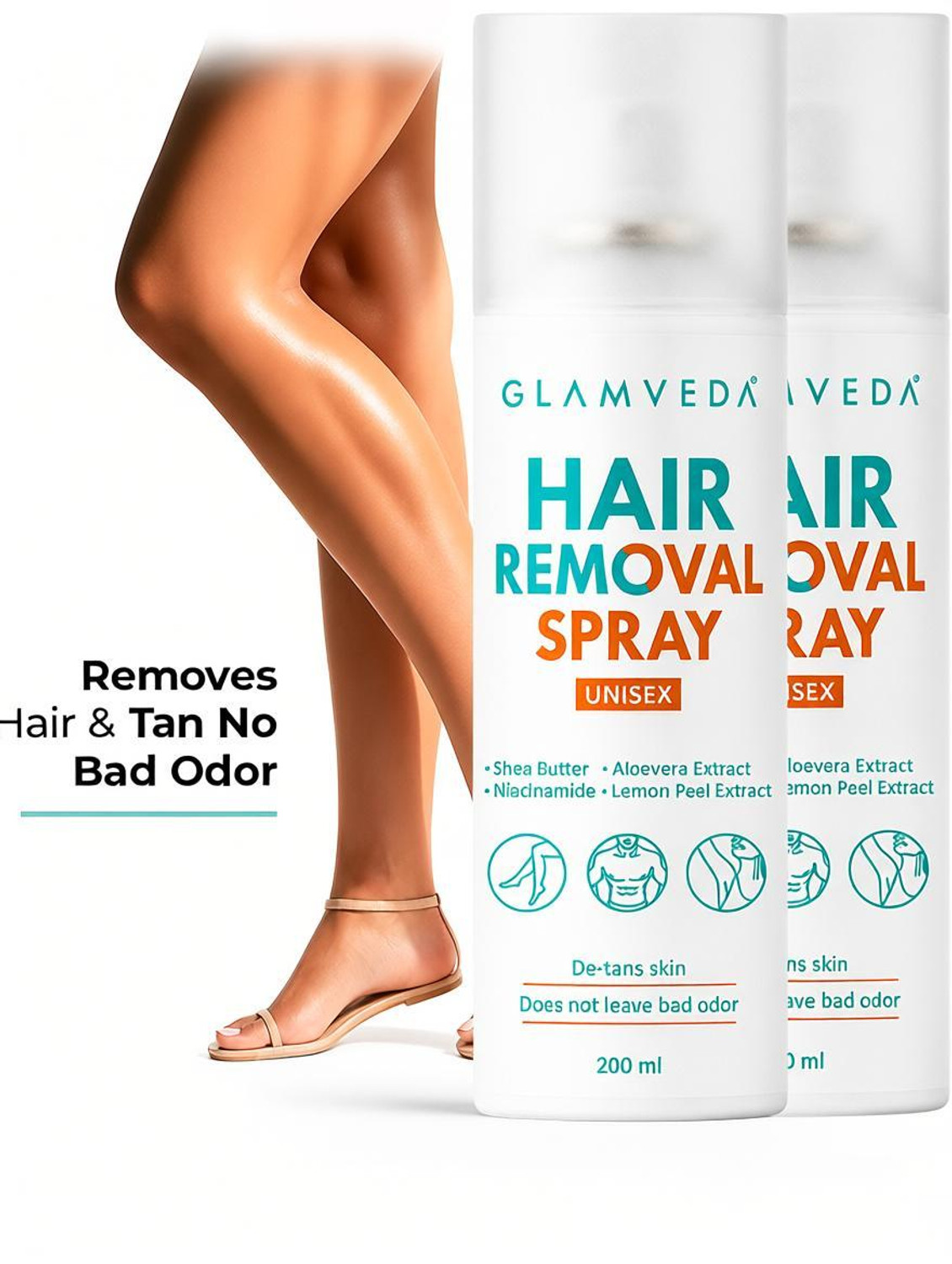 Image of SIRONA Hair Removal Spray with Aloe Vera & Lemongrass, 10-Minute Action, Paraben-Free Spray (80 ml)