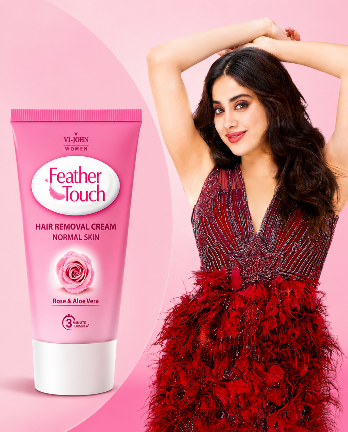 Image of VI-JOHN FEATHER TOUCH HAIR REMOVAL HALDI CHANDAN 110 GM PACK OF 3 (330g) Cream (330 g, Set of 3)
