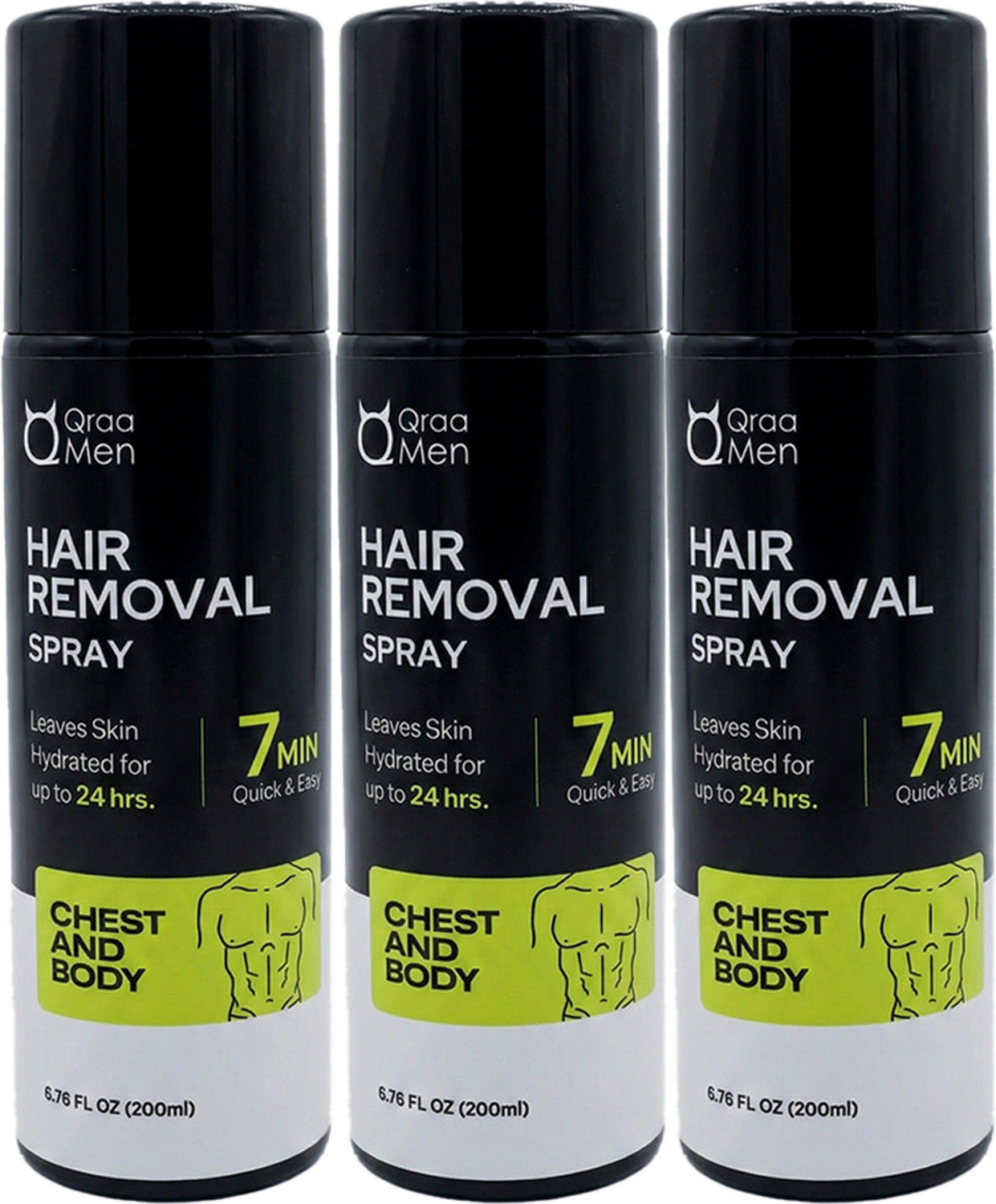 Qraa Men Hair Removal Cream Spray 600ml (Set of 3) - Image 1