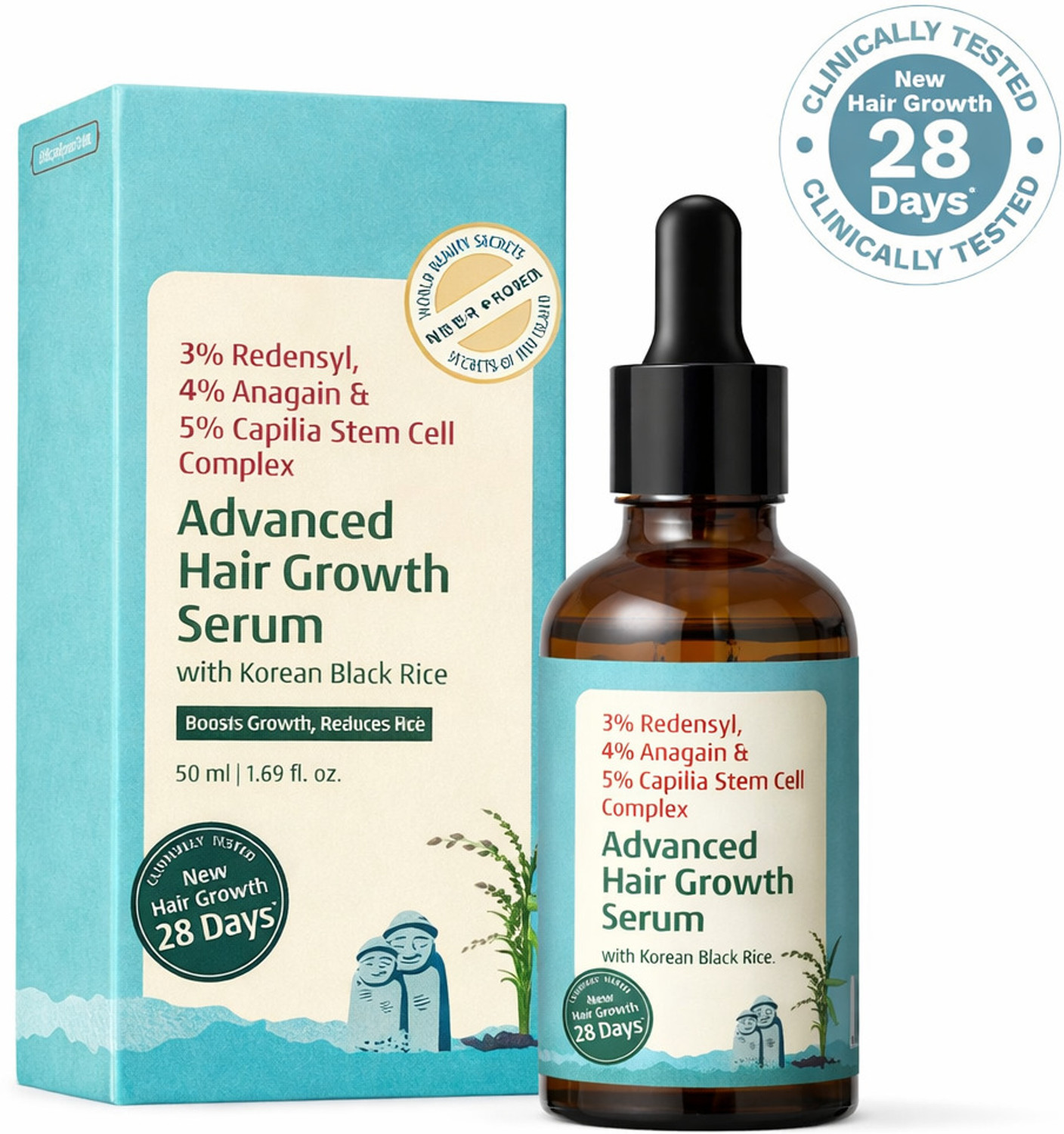 Image of Hegza Hair Growth Serum with 3% Redensyl, Anagain & Rosemary (50 ml)