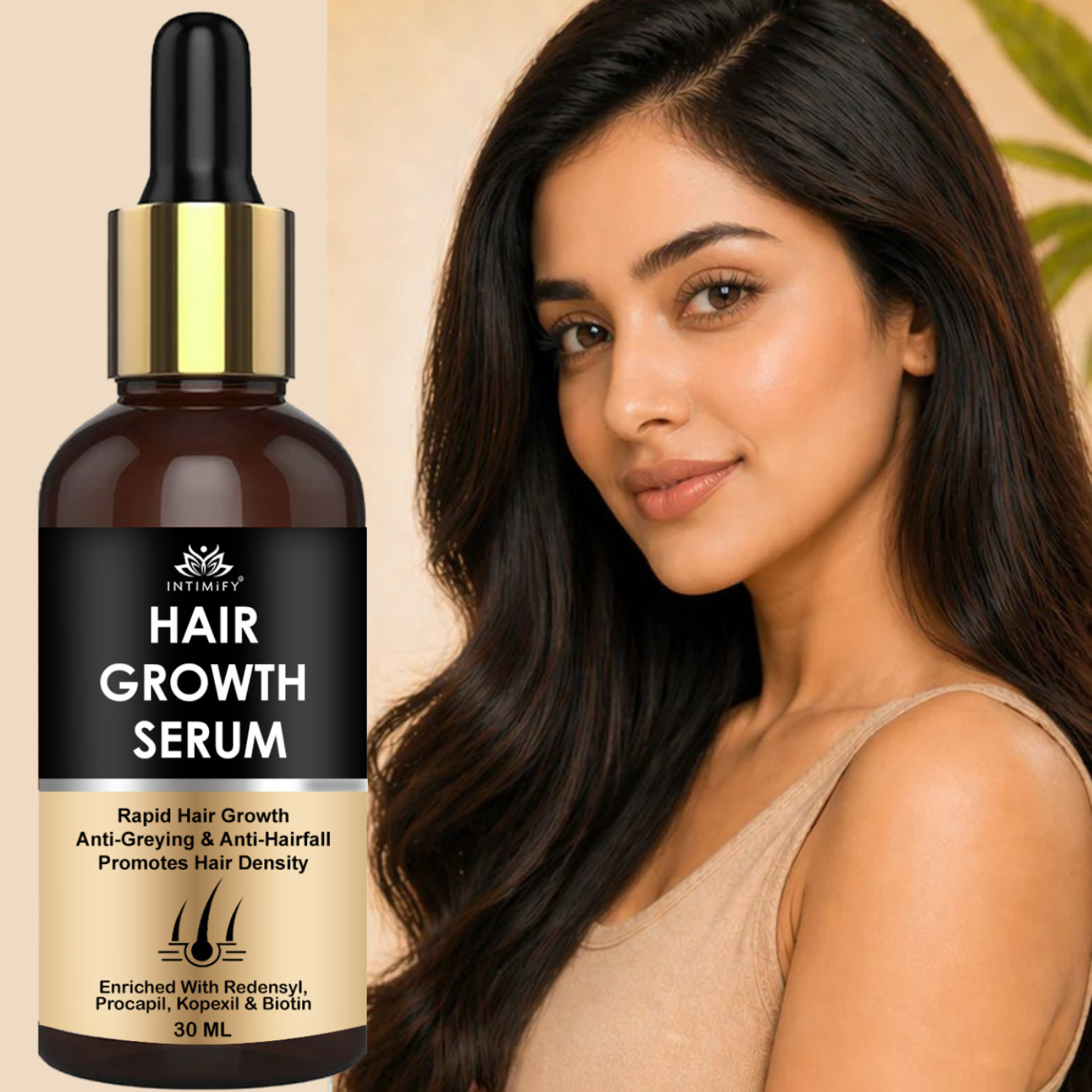 Image of Hegza Hair Growth Serum with 3% Redensyl, Anagain & Rosemary (50 ml)