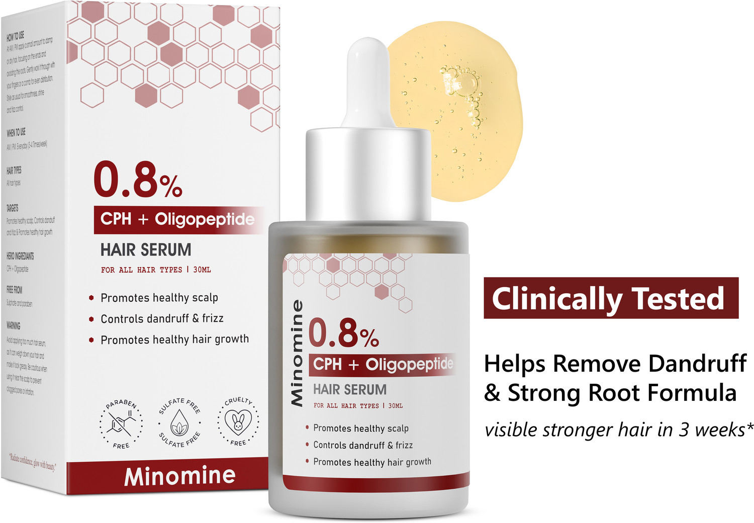 Image of Hegza Hair Growth Serum with 3% Redensyl, Anagain & Rosemary (30 ml)