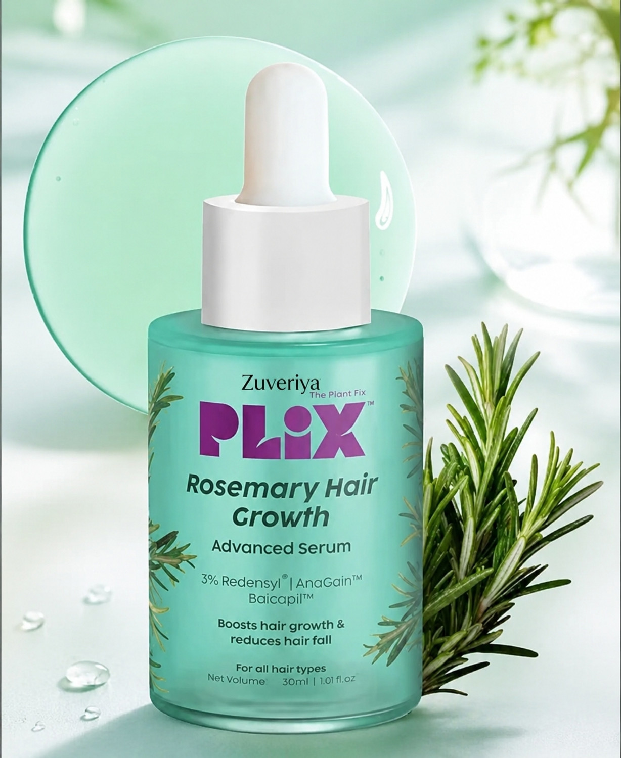 zuveriya Plex Rosemary Hair Growth Serum 30ml - Image 6