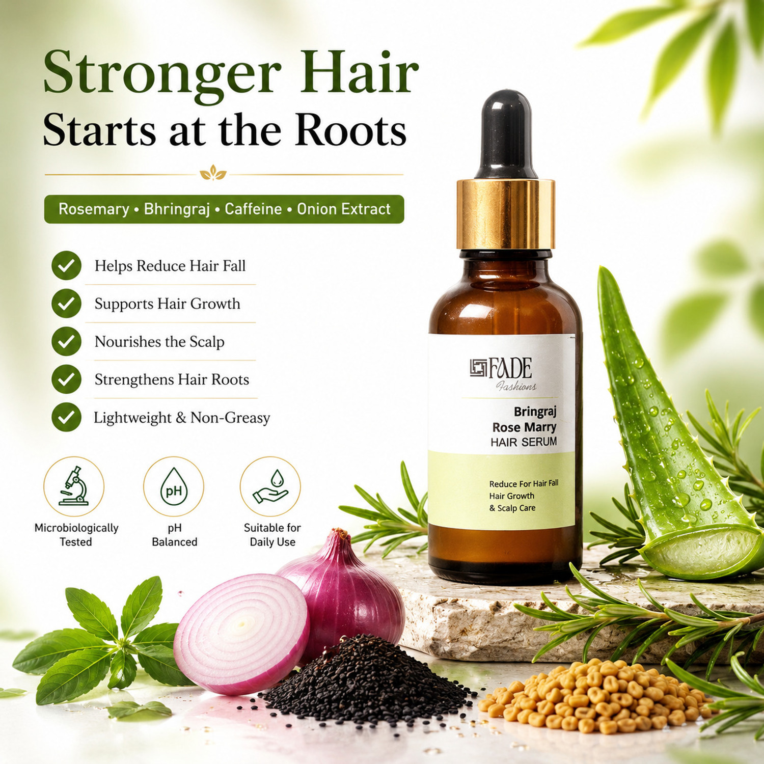 Image of Hegza Hair Growth Serum with 3% Redensyl, Anagain & Rosemary (30 ml)