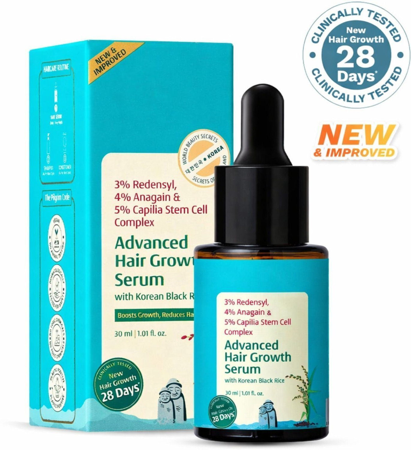 Image of Hegza Hair Growth Serum with 3% Redensyl, Anagain & Rosemary (30 ml)