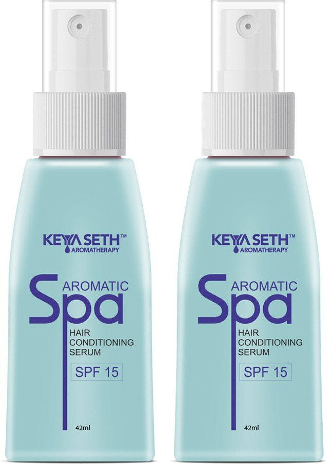 Image of KEYA SETH AROMATHERAPY Aromatic Spa Hair Conditioning Serum with SPF 15 42ml Pack of 2 (90 ml)
