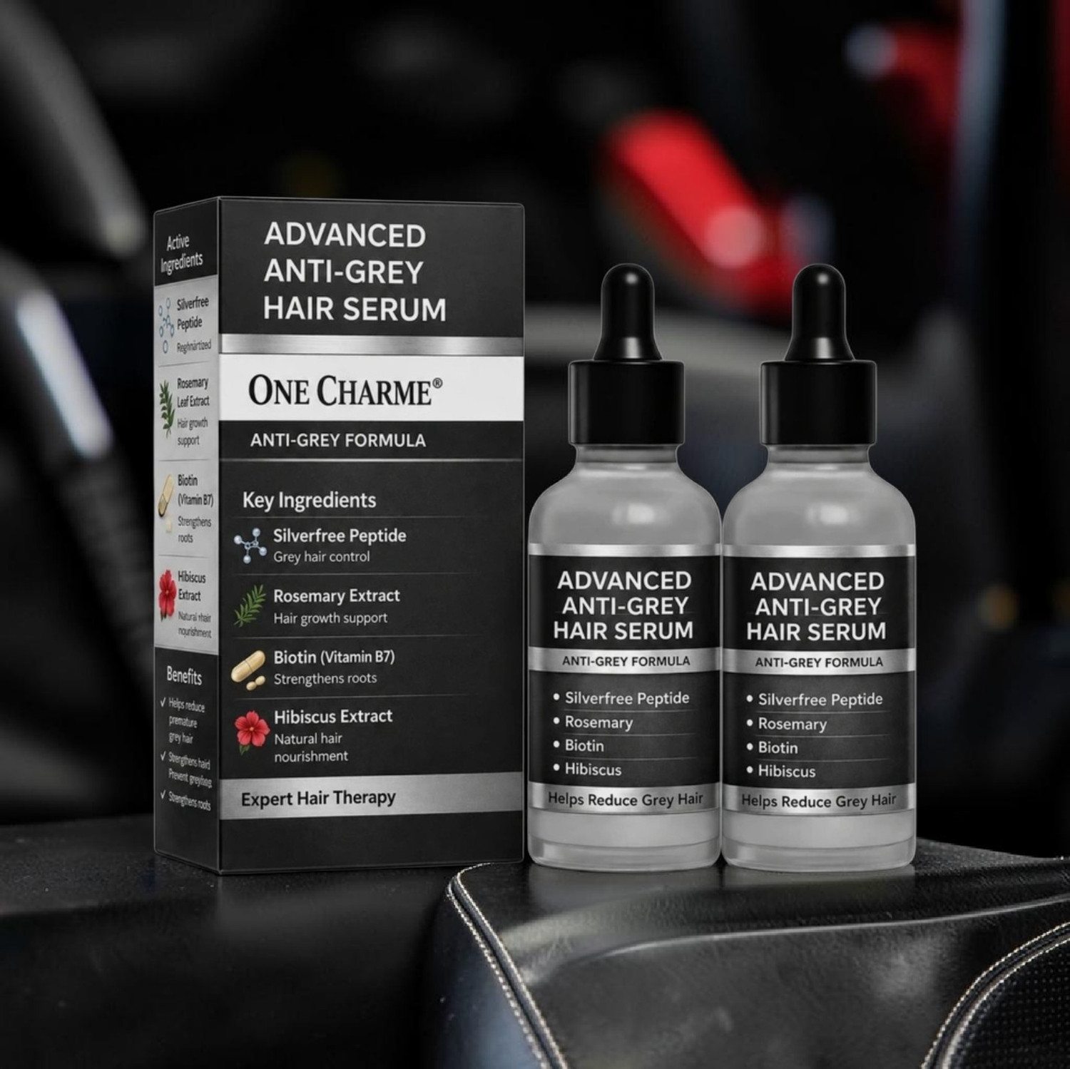 ONE CHARME Anti Grey Hair Serum with Rosemary, Biotin - Image 1