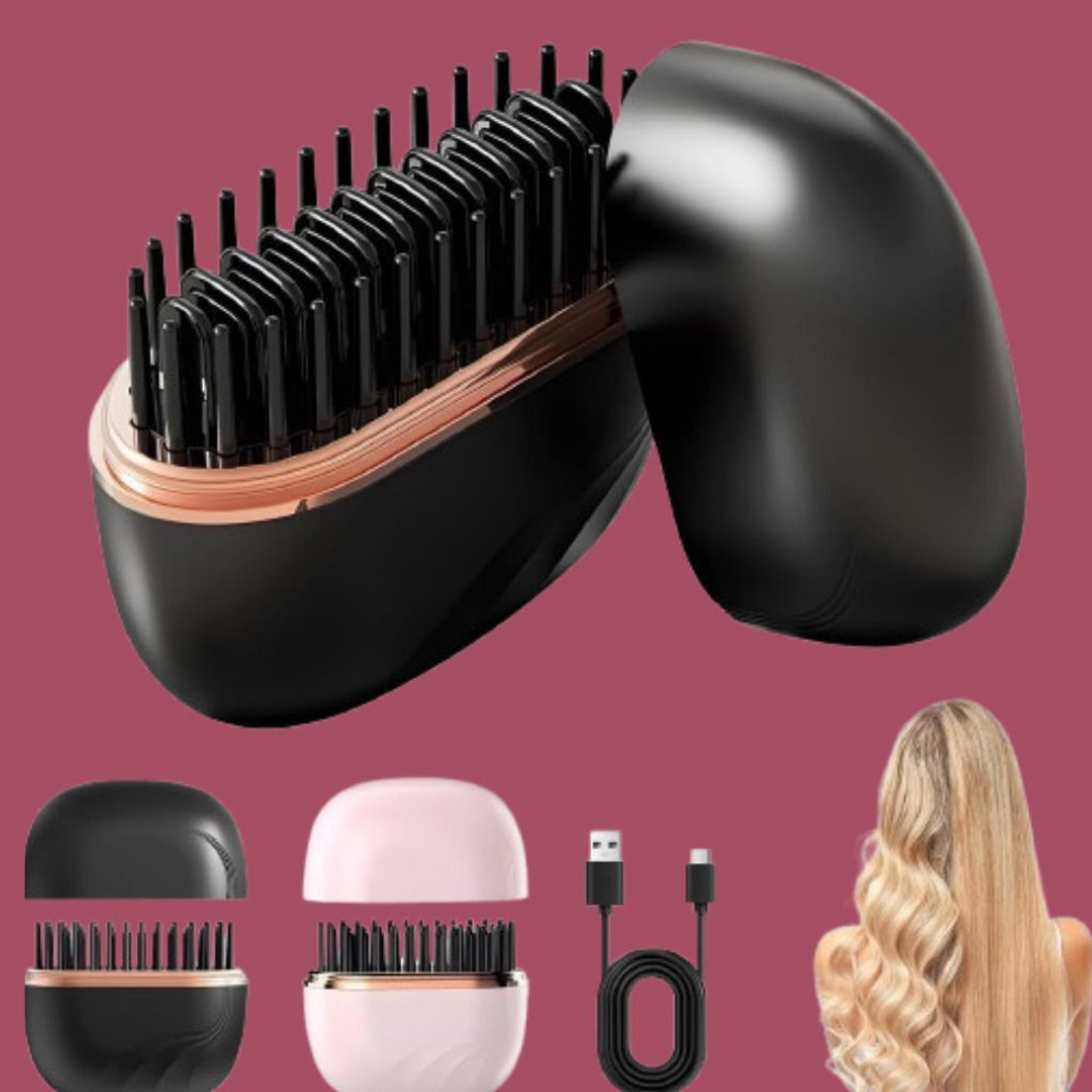 Image of Iconic Genuine S3+ S3+ Hair Straightener, Black & Red, Professional Ceramic Floating Plates, Hair Straightener (Black)