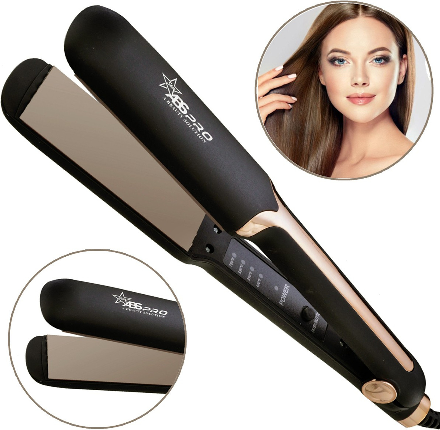 Image of Iconic Genuine S3+ S3+ Hair Straightener, Black & Red, Professional Ceramic Floating Plates, Hair Straightener (Black)