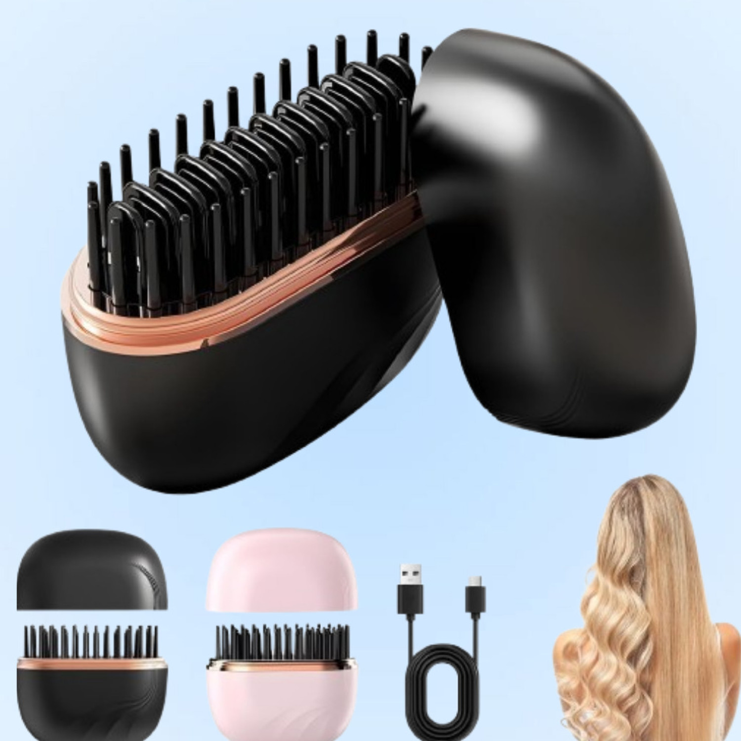 Image of Iconic Genuine S3+ S3+ Hair Straightener, Black & Red, Professional Ceramic Floating Plates, Hair Straightener (Black)