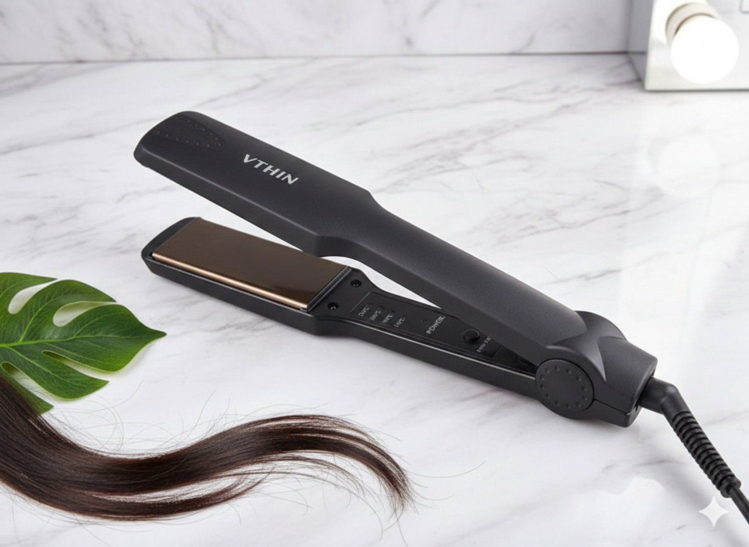 Image of Iconic Genuine S3+ S3+ Hair Straightener, Black & Red, Professional Ceramic Floating Plates, Hair Straightener (Black)
