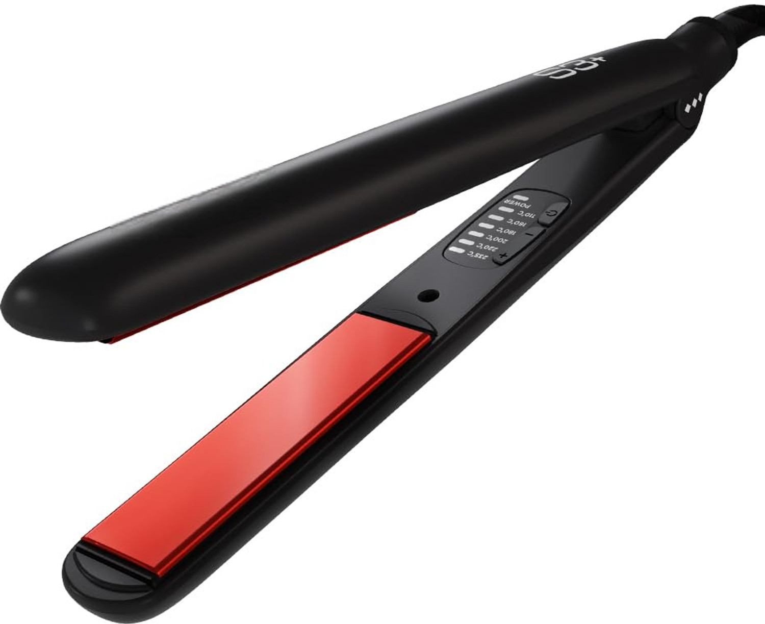 Image of Iconic Genuine S3+ S3+ Hair Straightener, Black & Red, Professional Ceramic Floating Plates, Hair Straightener (Black)
