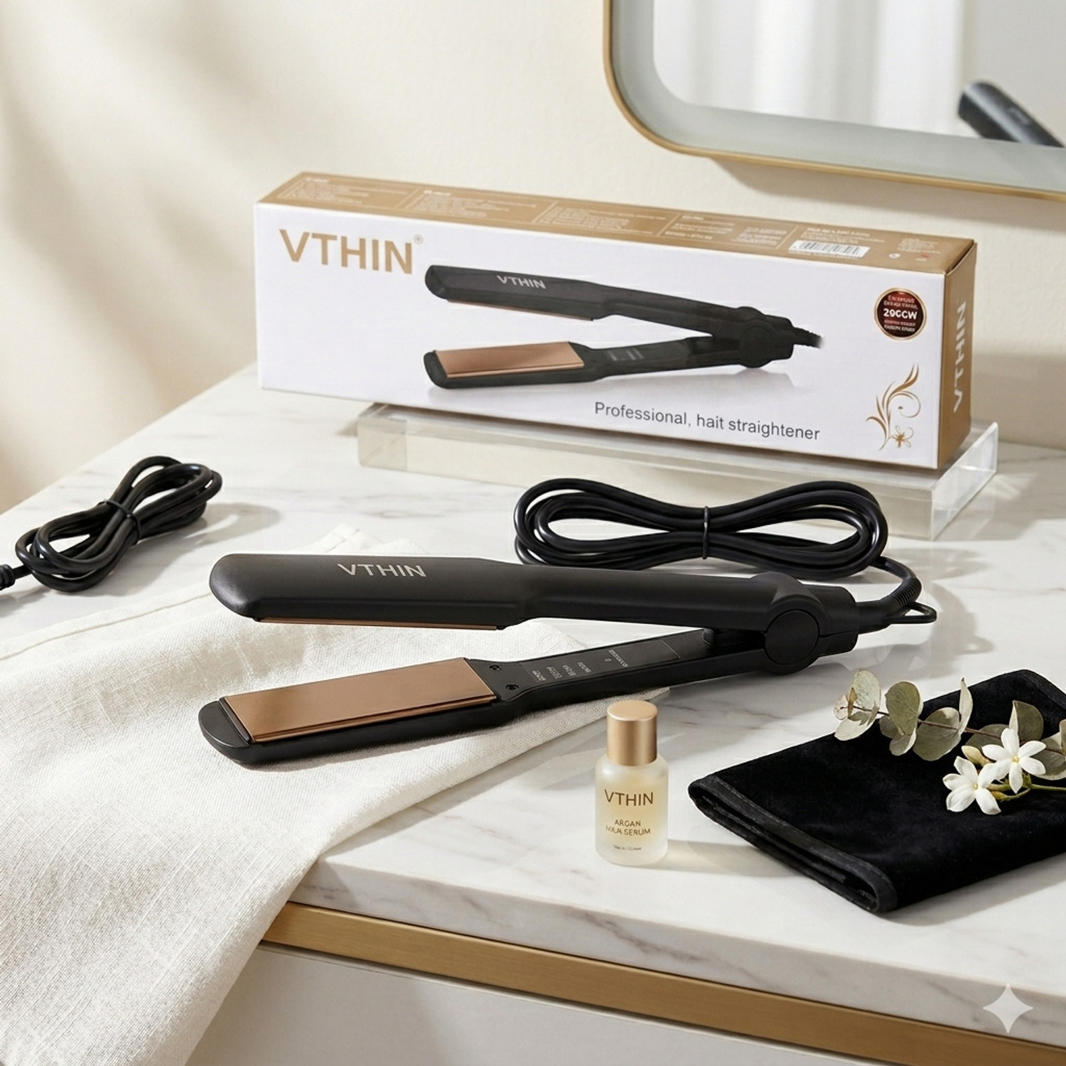 Image of Iconic Genuine S3+ S3+ Hair Straightener, Black & Red, Professional Ceramic Floating Plates, Hair Straightener (Black)