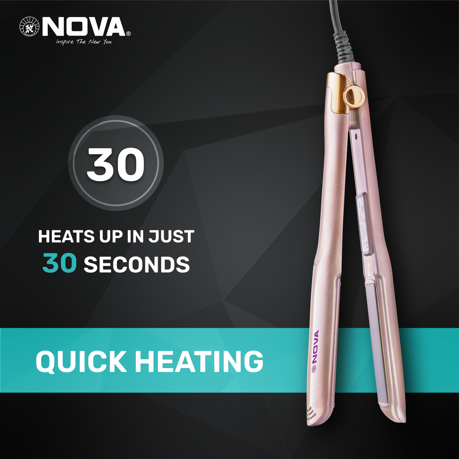 Image of NOVA 2 in 1 Straight and Curl NHS 906 Hair Straightener (Pink)