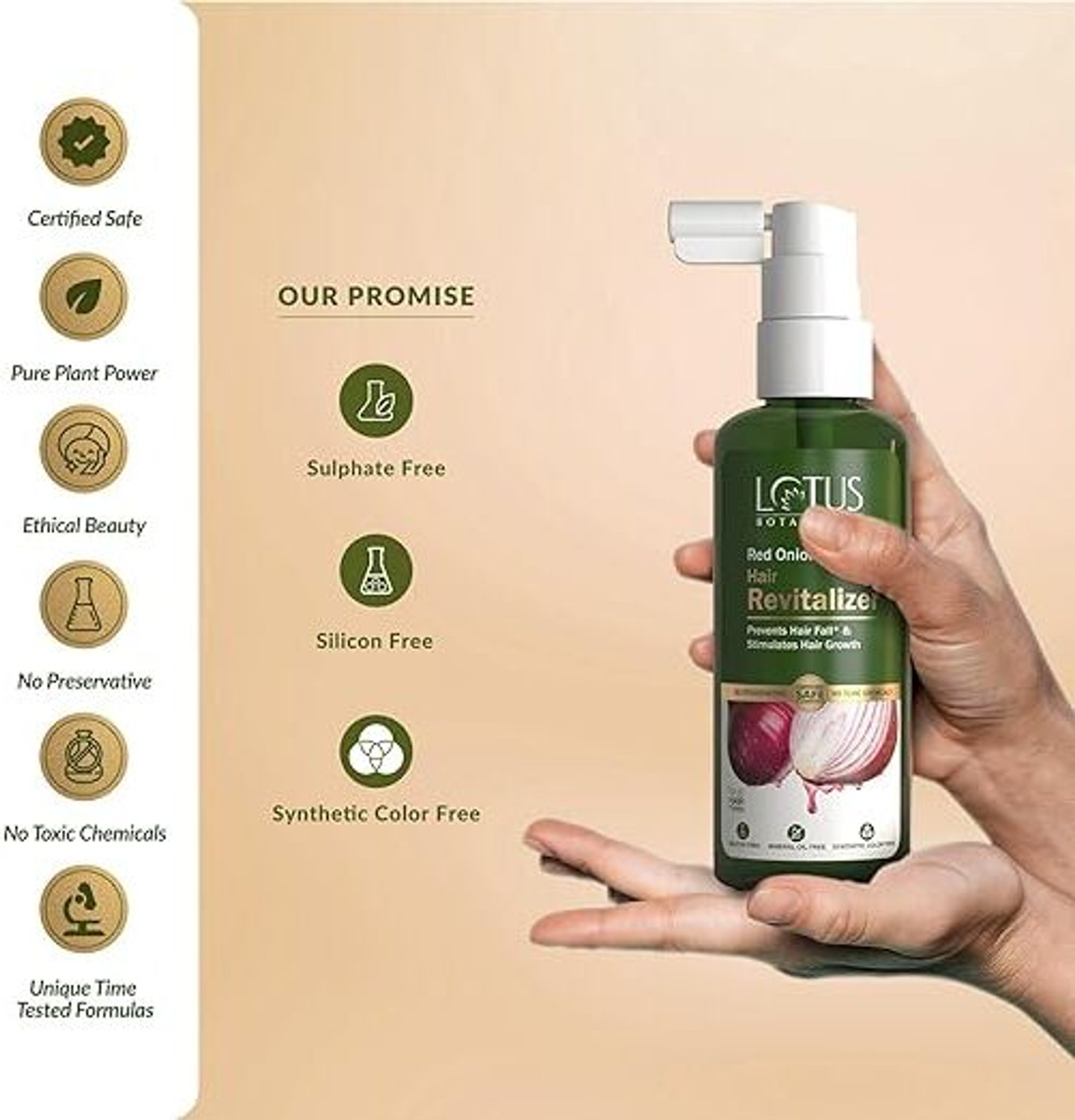 Image of Lotus Botanicals Red Onion Hair Revitalizer (100 ml)