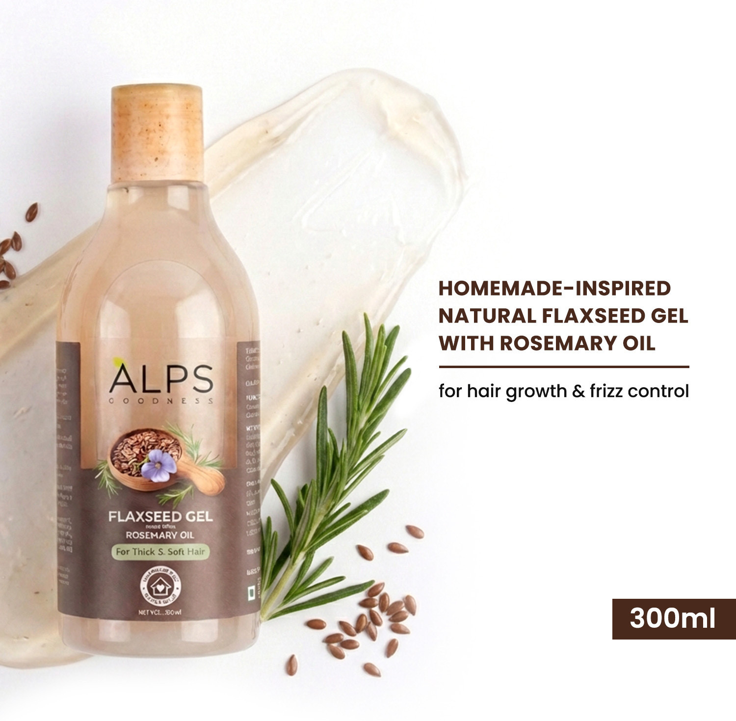Alps Goodness Rosemary, Hibiscus & Flaxseed Hair Gel - Image 1