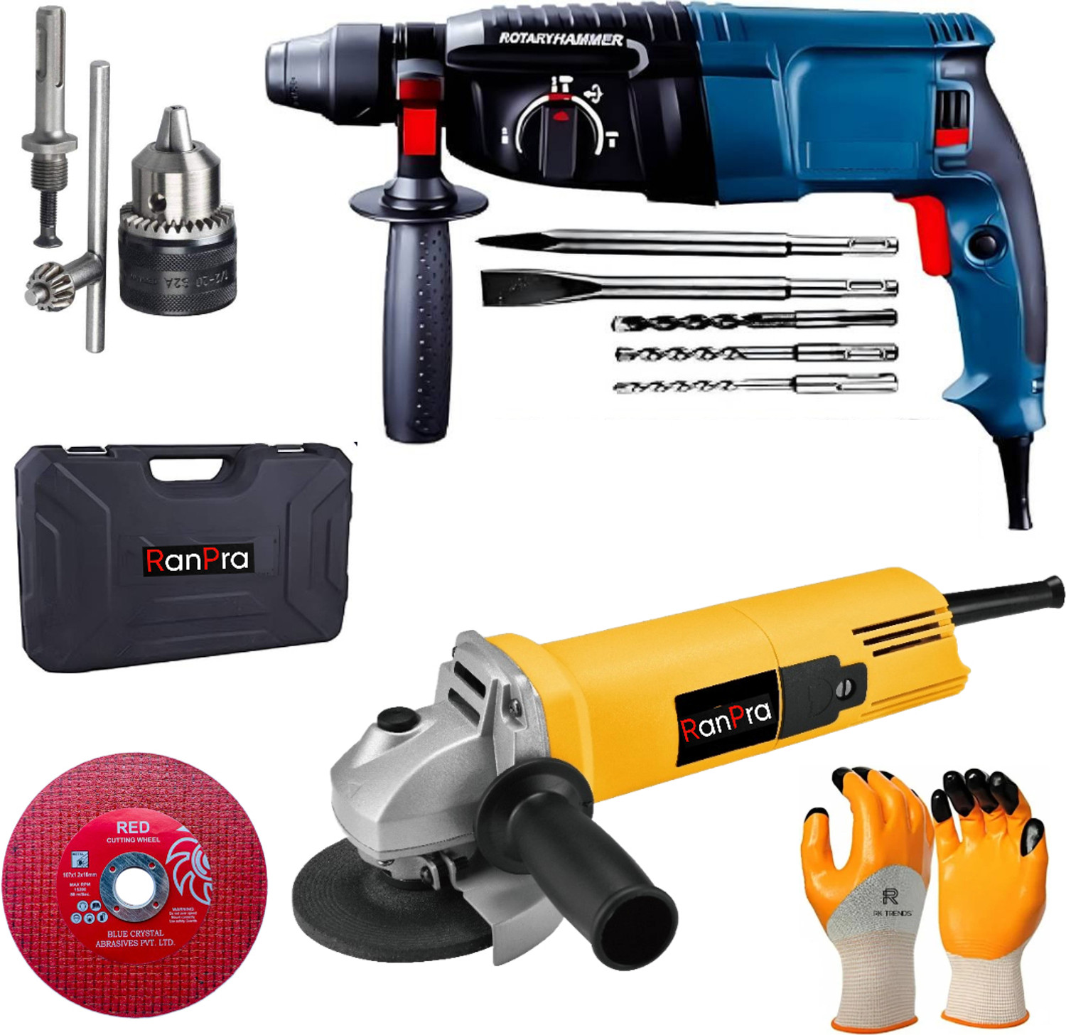 Image of RanPra 26 MM CUTFAST HAMMER /DEMOLITION DRILL MACHINE HEAVY DUTY 1250 W Rotary Hammer Drill (11 mm Chuck Size, 1250 W)