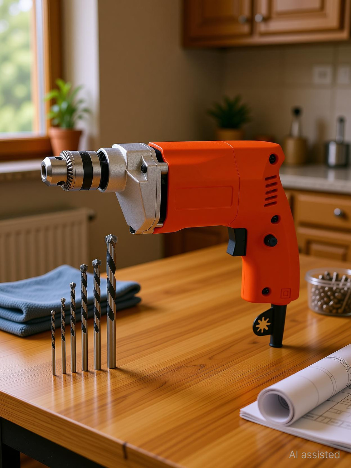 Gadariya King Heavy Duty Electric 10mm 350W Rotary Drill Machine With 5PCS wood Drill Hammer Drill