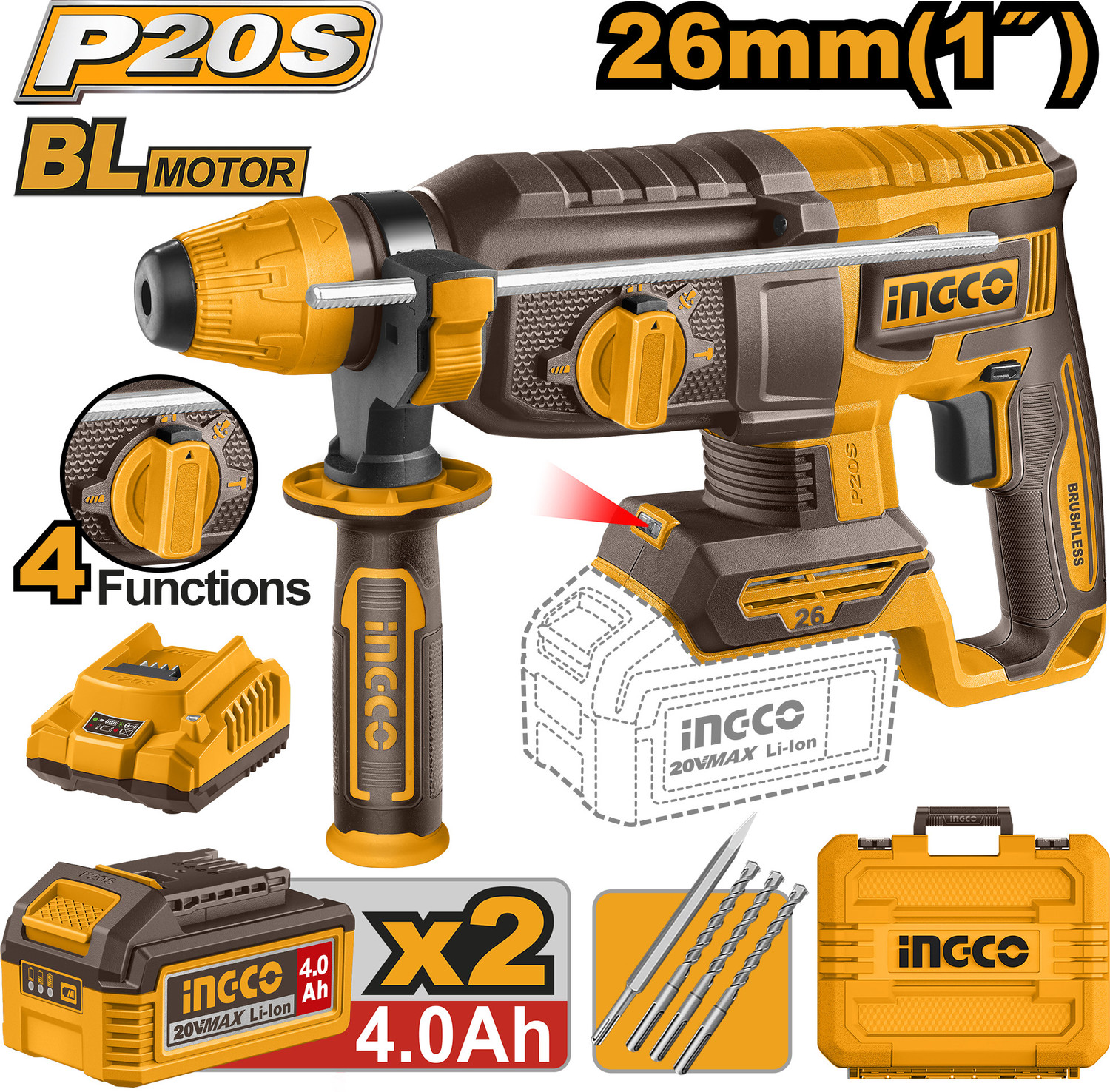 Image of INGCO CIDLI209686 96NM DRILL Impact Driver (13 mm Chuck Size, 800 W)