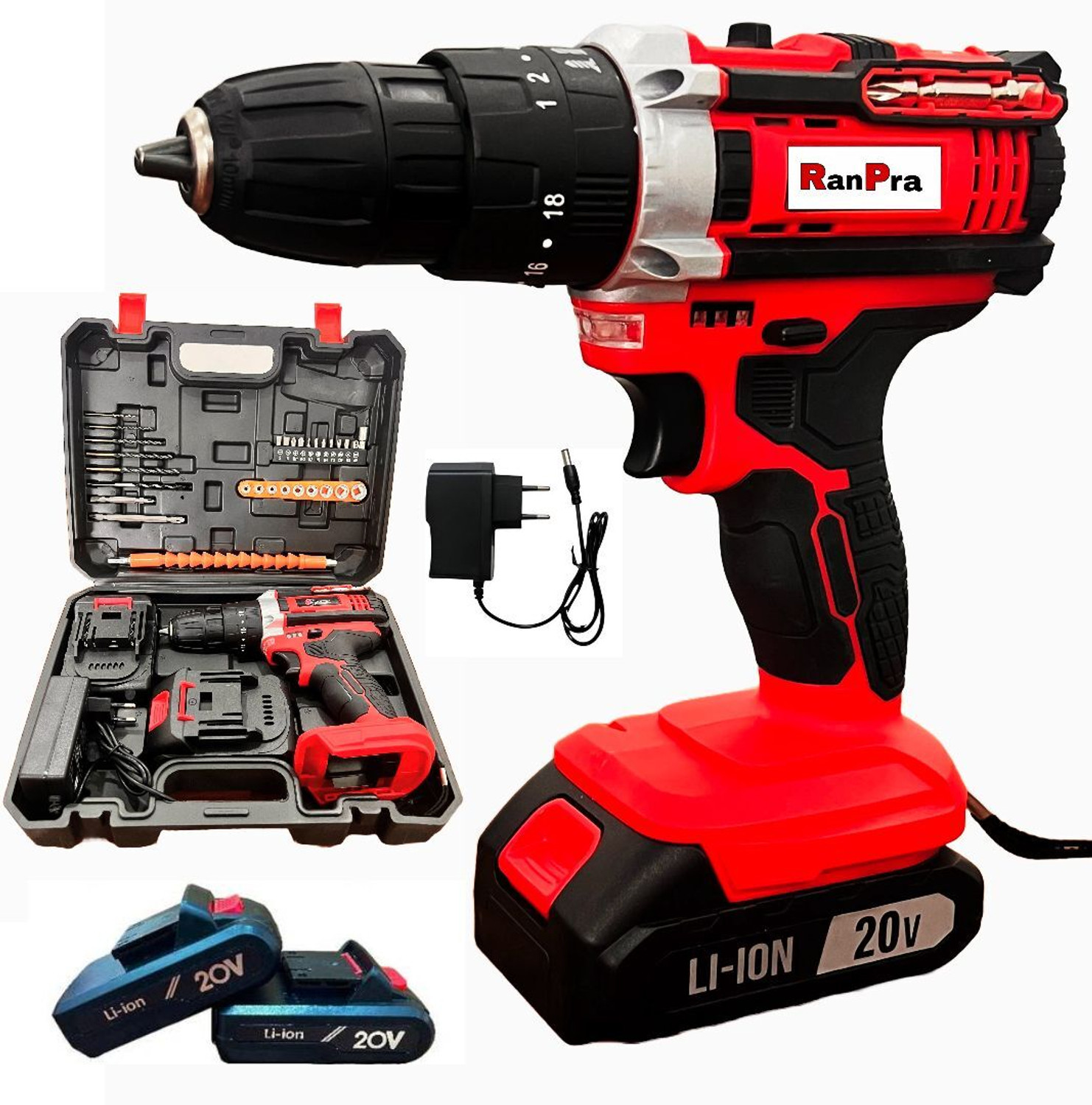Image of NTH THOR-PRO SERIES Brushless Motor 18V Cordless Drill Machine Metal Chuck 50NM Torque, 2 Speed Modes 0-500 RPM /0-3000 RPM Cordless Drill (10 mm Chuck Size)