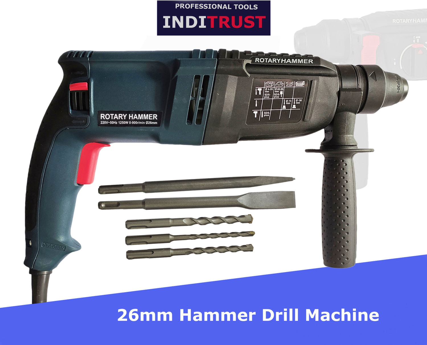 Image of RanPra 13MM DRILL MACHINE WITH 5pcs Drill bits and 4useable Blades and 4inch Angle Grinder Hammer Drill (13 mm Chuck Size, 650 W)