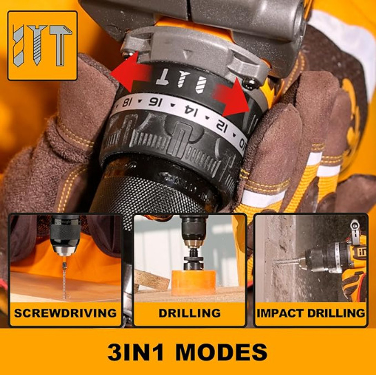 Image of INGCO CIDLI209686 96NM DRILL Impact Driver (13 mm Chuck Size, 800 W)