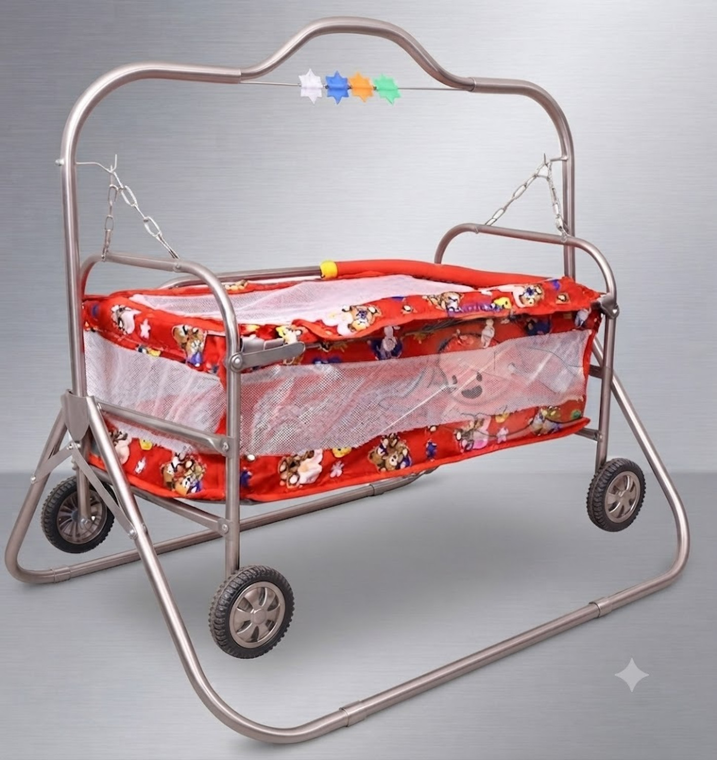 Image of GROWMETAL BABY-SWING-RED-STEEL-SMALL Iron Small Swing (Red, DIY(Do-It-Yourself))