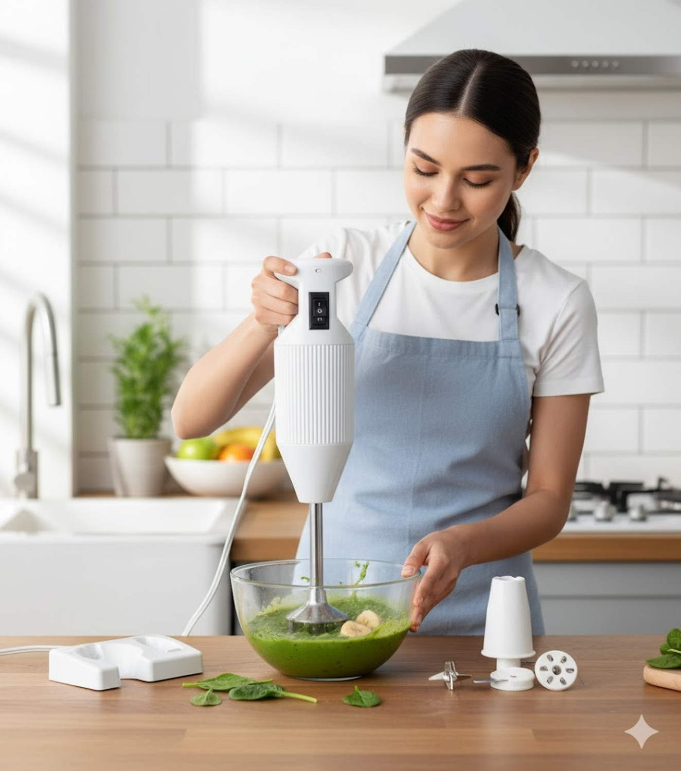 Image of Jaipan 200 W White Hand Blender (Portable Blender)