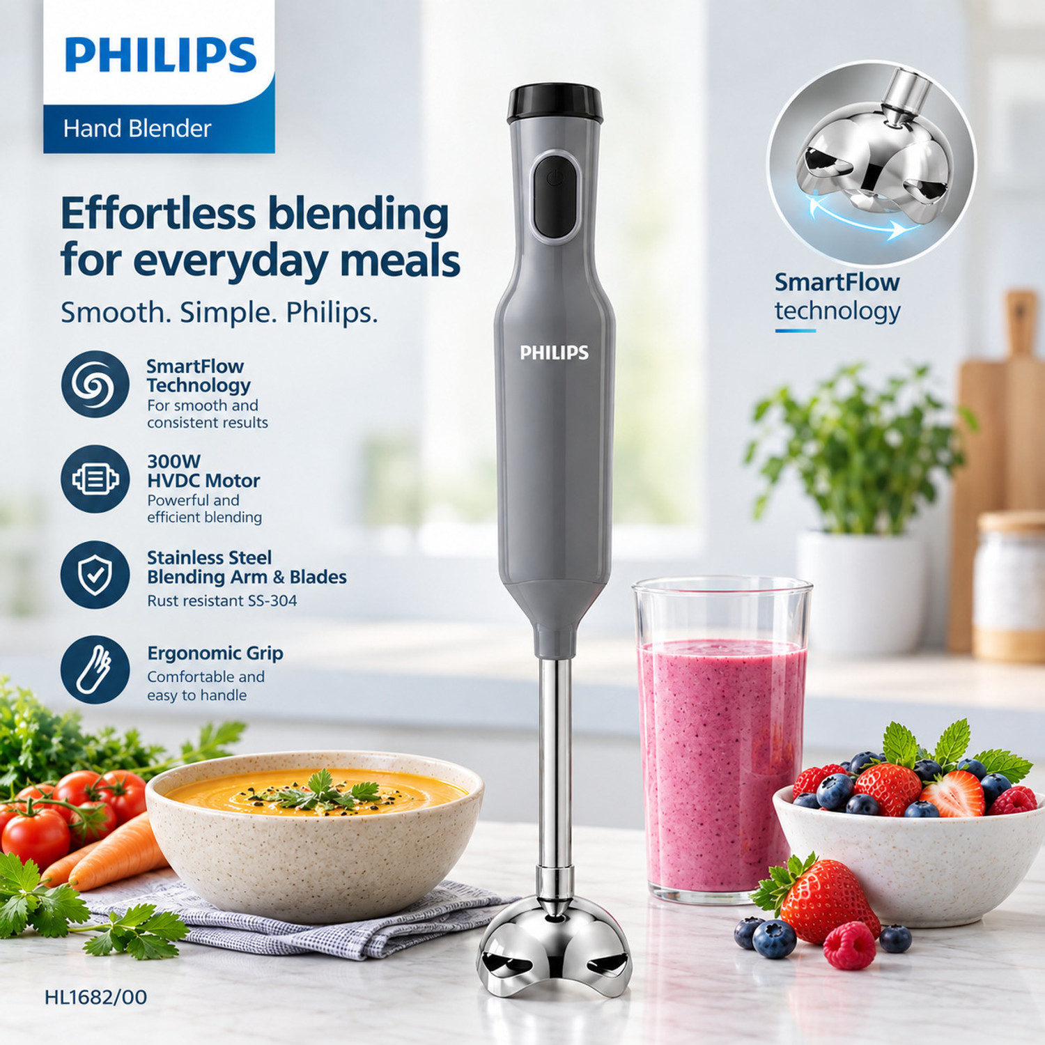 PHILIPS 300 W Grey Hand Blender