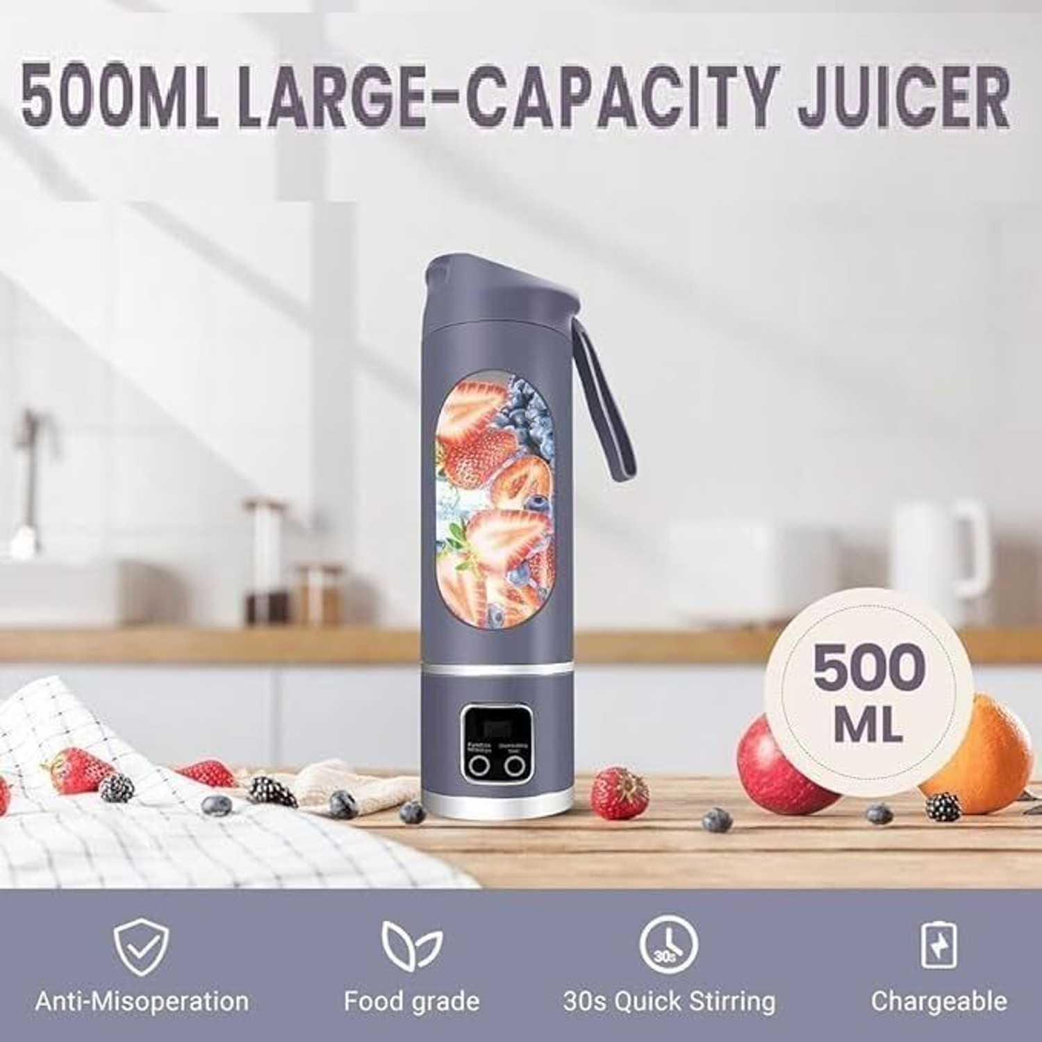 Image of DAKSHWAY Wireless Rechargeable Blender Portable Juicer for Smoothies, Milkshakes M273 180 W Juicer (Portable Mini USB Juicer Wireless Rechargeable Blender for Fresh Juices Pro 18 | 1 Jar | Multicolor)