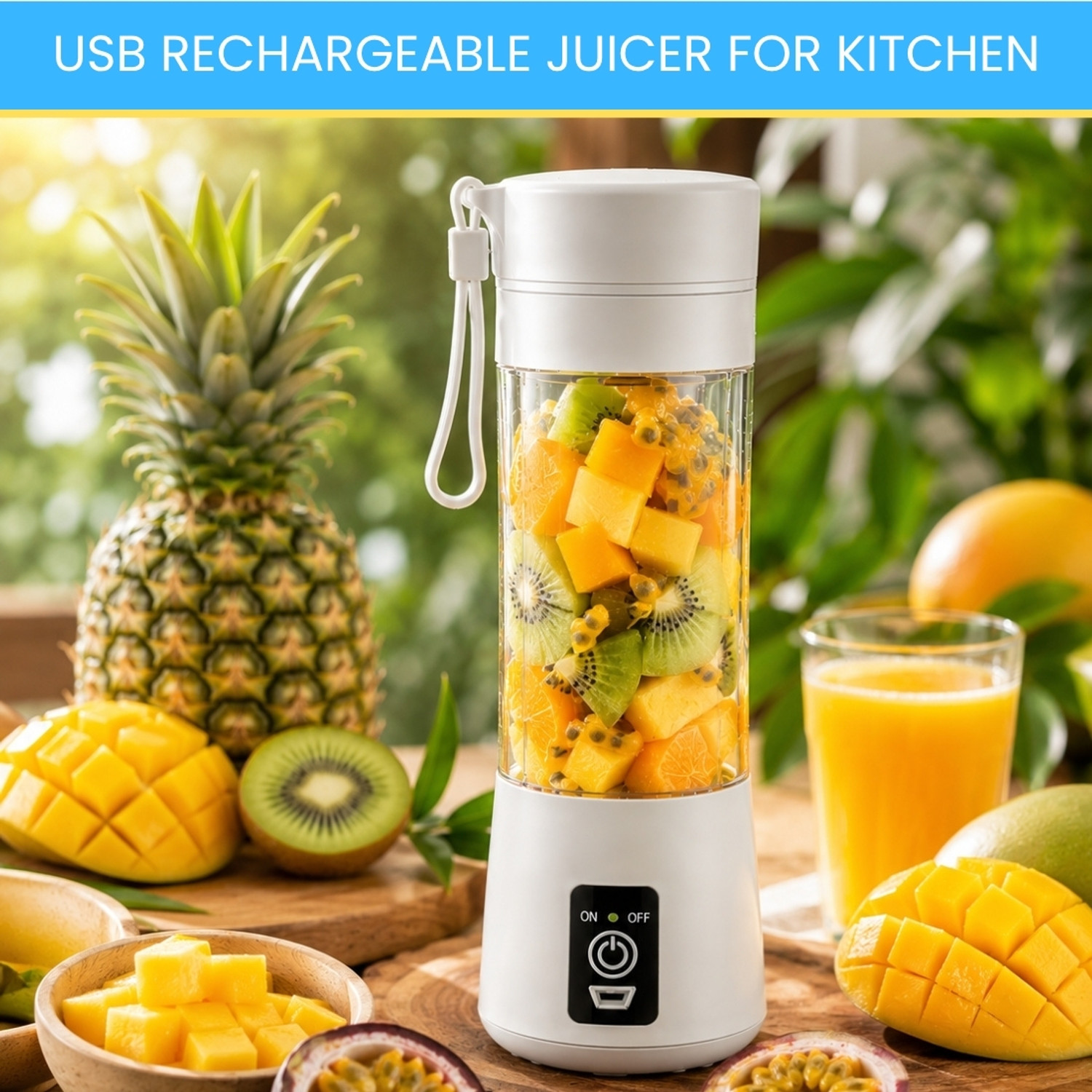 Image of MAXIVE No 25 W Juicer (Portable Juice Bottle Smoothie Mixer | 1 Jar | Multicolor)