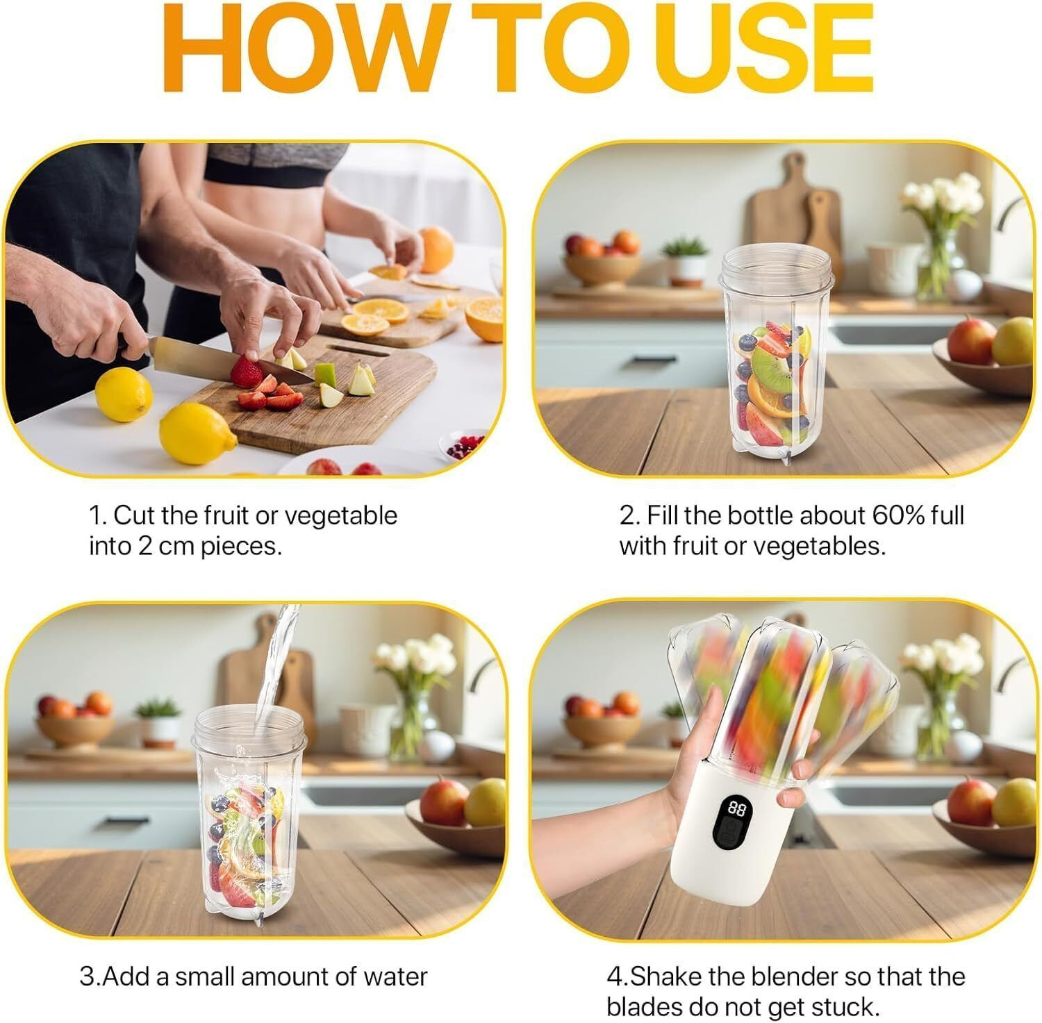 Image of Nutribullet Steel Portable USB Smoothie Blender 16 Blades, 3 Speed, Rechargeable Hand Juicer (White)