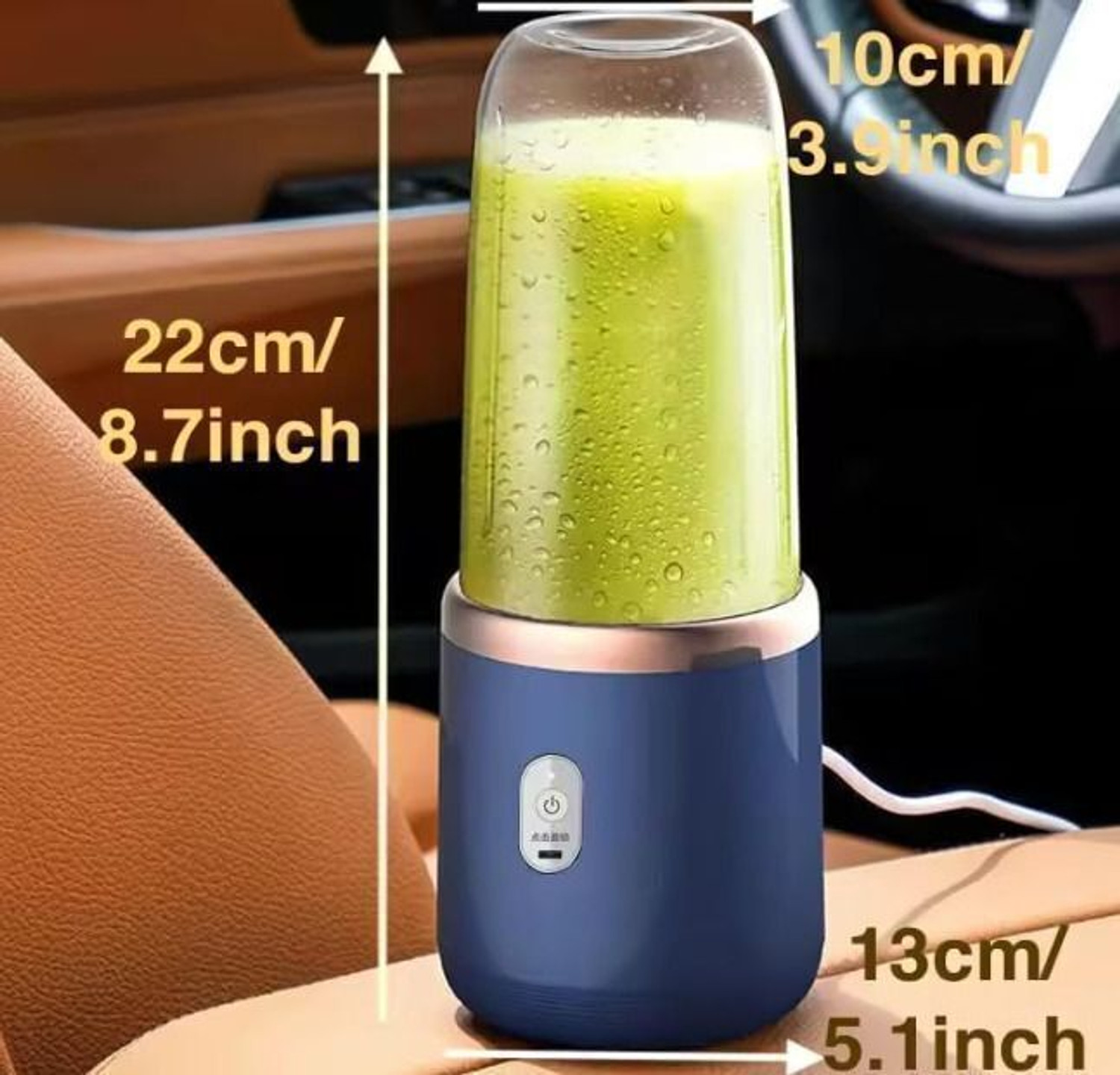 Image of Hemovia Plastic Portable Electric USB Juicer Bottle Blender Hand Juicer | 400ML Multi Colour Hand Juicer (Blue)