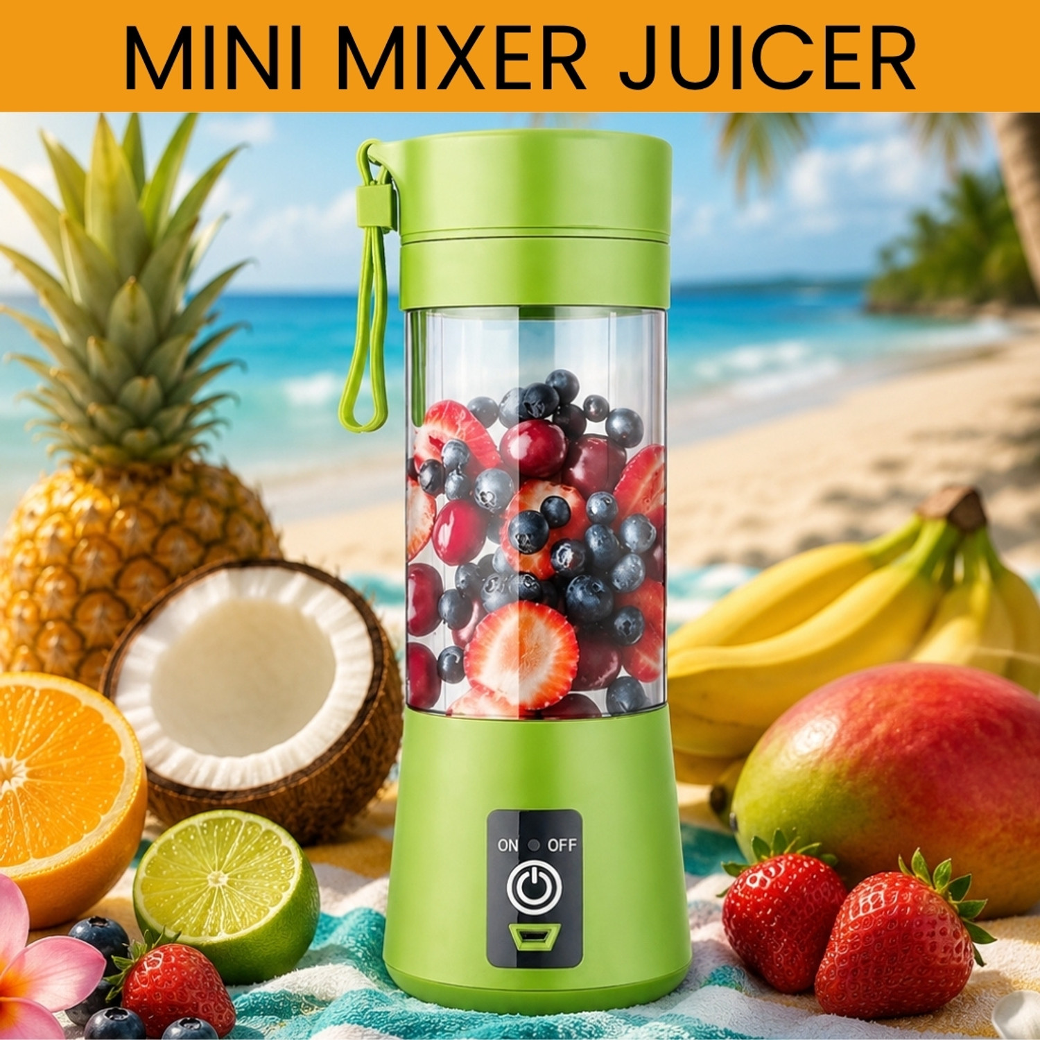 Image of Bhyvaa MGJ17 40 W Juicer (Pro Fruit Juicer | 1 Jar | Blue)