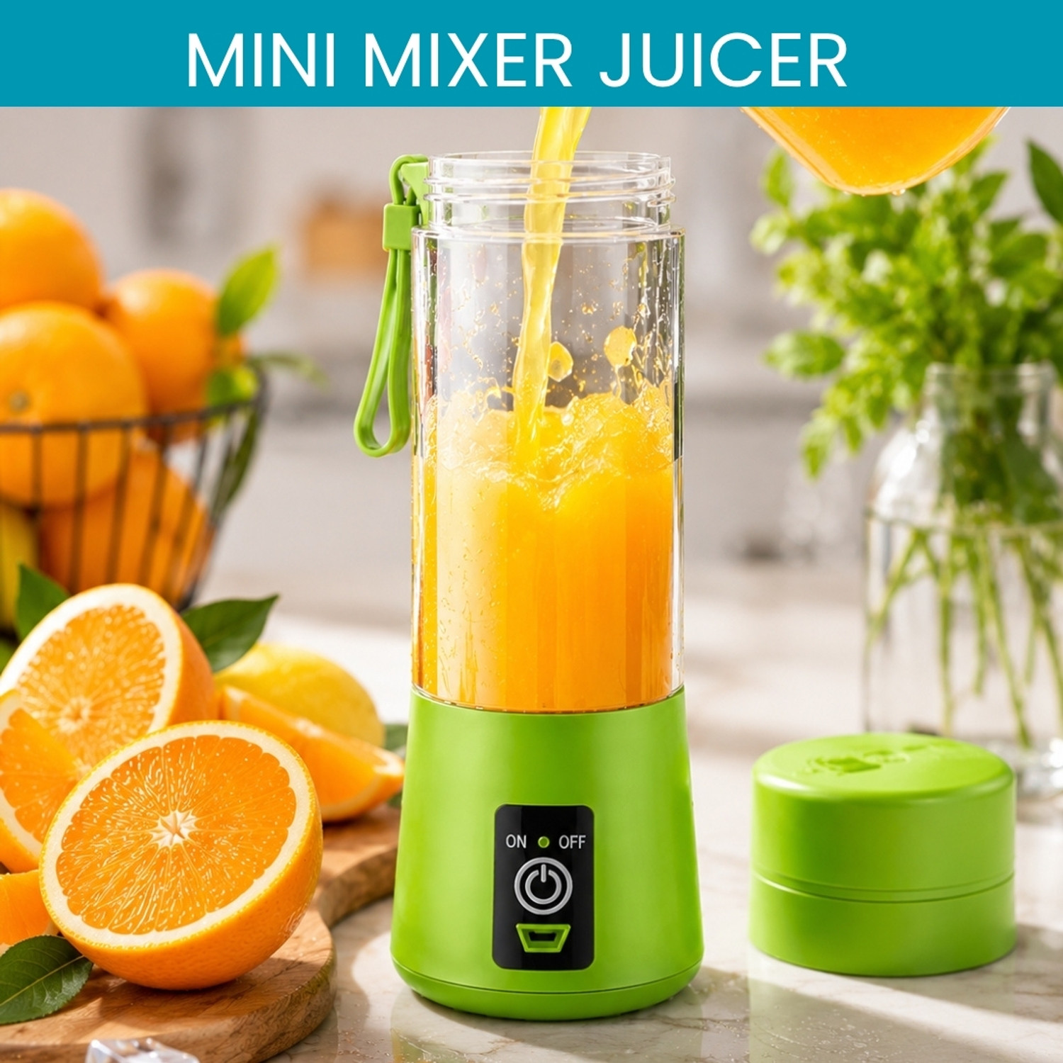 Image of DAKSHWAY Wireless Rechargeable Blender Portable Juicer for Smoothies, Milkshakes M273 180 W Juicer (Portable Mini USB Juicer Wireless Rechargeable Blender for Fresh Juices Pro 18 | 1 Jar | Multicolor)