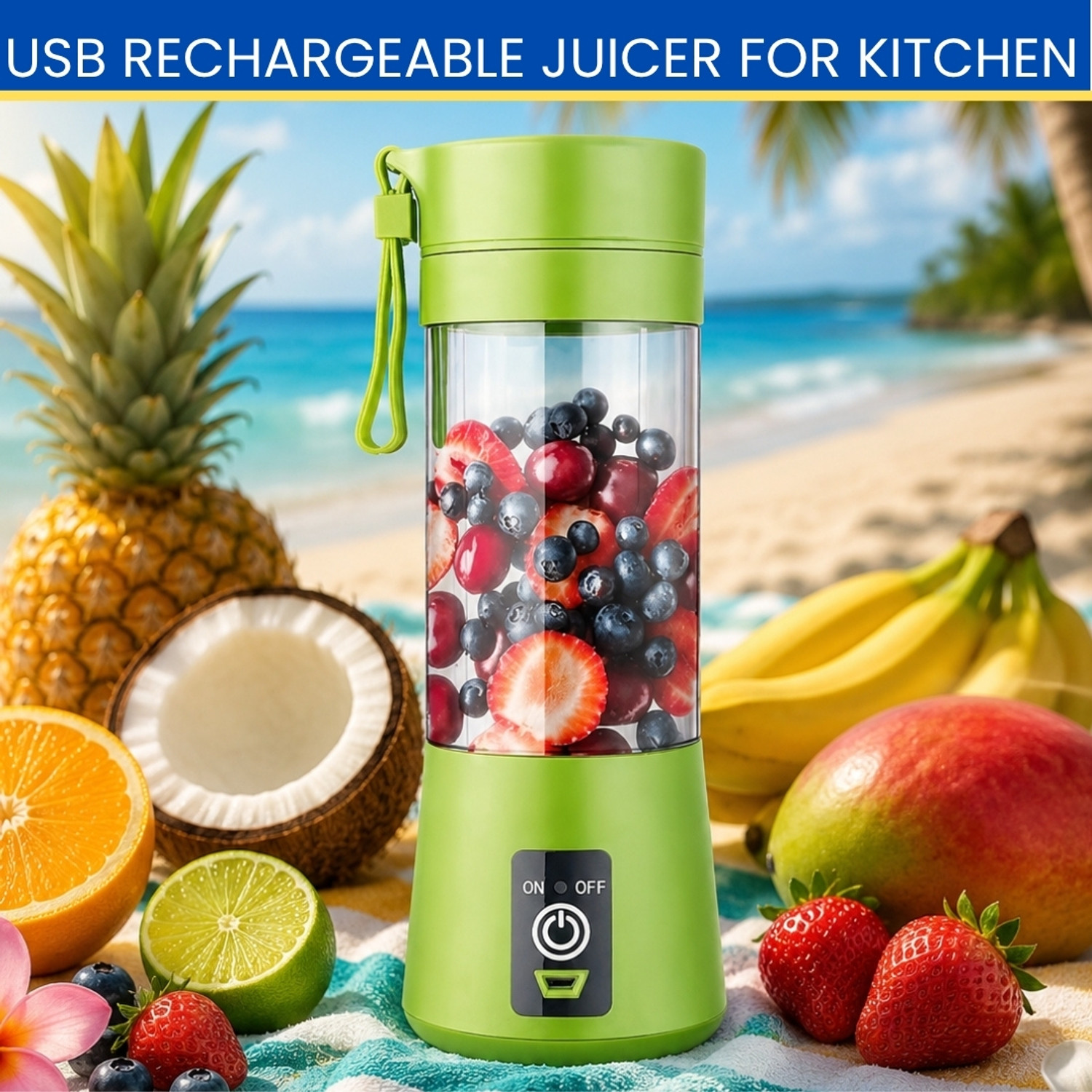 Image of DAKSHWAY Wireless Rechargeable Blender Portable Juicer for Smoothies, Milkshakes M273 180 W Juicer (Portable Mini USB Juicer Wireless Rechargeable Blender for Fresh Juices Pro 18 | 1 Jar | Multicolor)