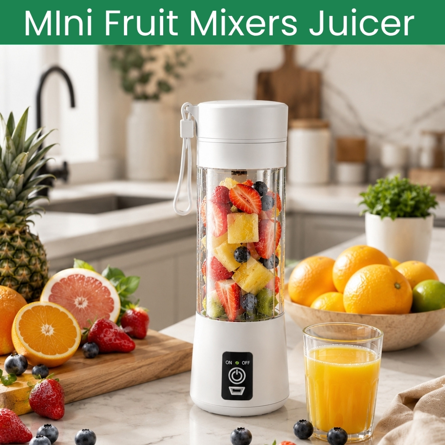 Image of DAKSHWAY Wireless Rechargeable Blender Portable Juicer for Smoothies, Milkshakes M273 180 W Juicer (Portable Mini USB Juicer Wireless Rechargeable Blender for Fresh Juices Pro 18 | 1 Jar | Multicolor)