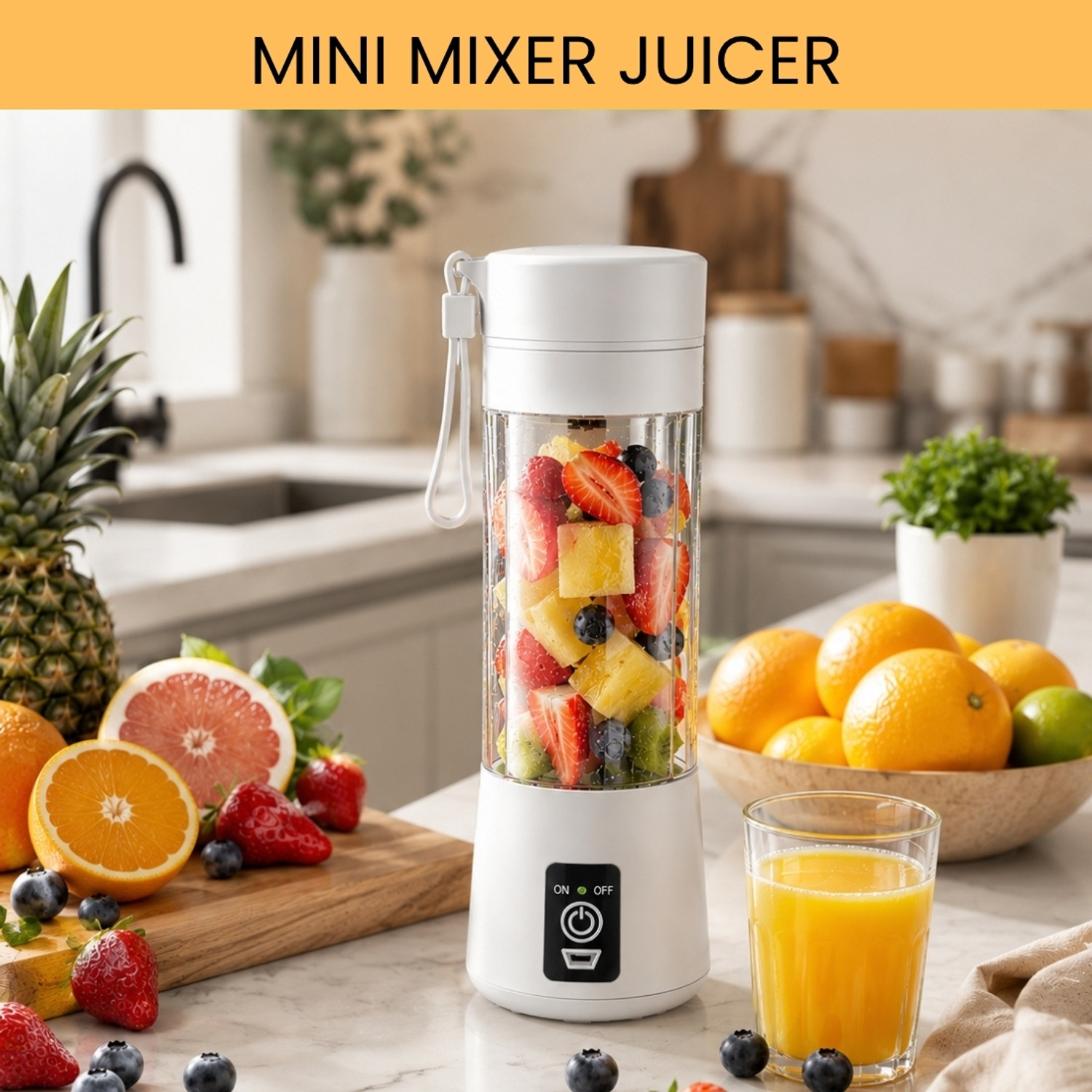 Image of MAXIVE No 25 W Juicer (Compact Smoothie Bottle Juice Blender | 1 Jar | Multicolor)