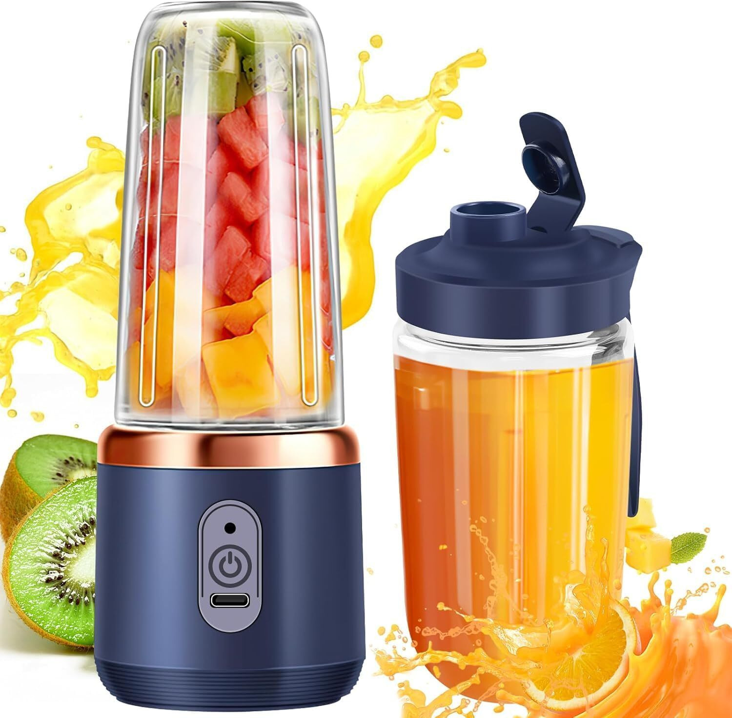 Image of ECOWIN YC 05 400 W Juicer Mixer Grinder (SMALL PORTABLE JUICER | 2 Jars | Multicolor, Blue, Pink, Black)