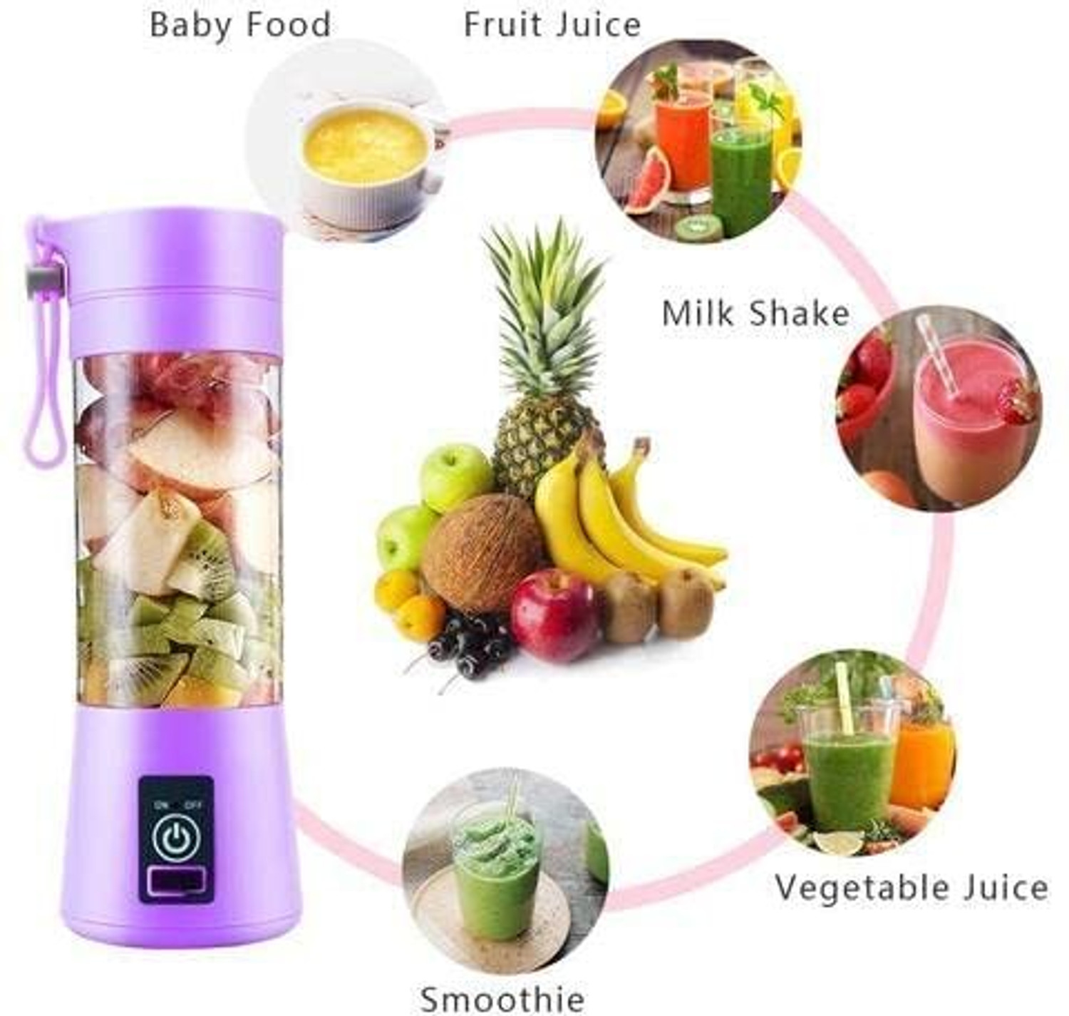 Image of MAXIVE No 25 W Juicer (Travel Ready Smoothie Maker With Bottle | 1 Jar | Multicolor)